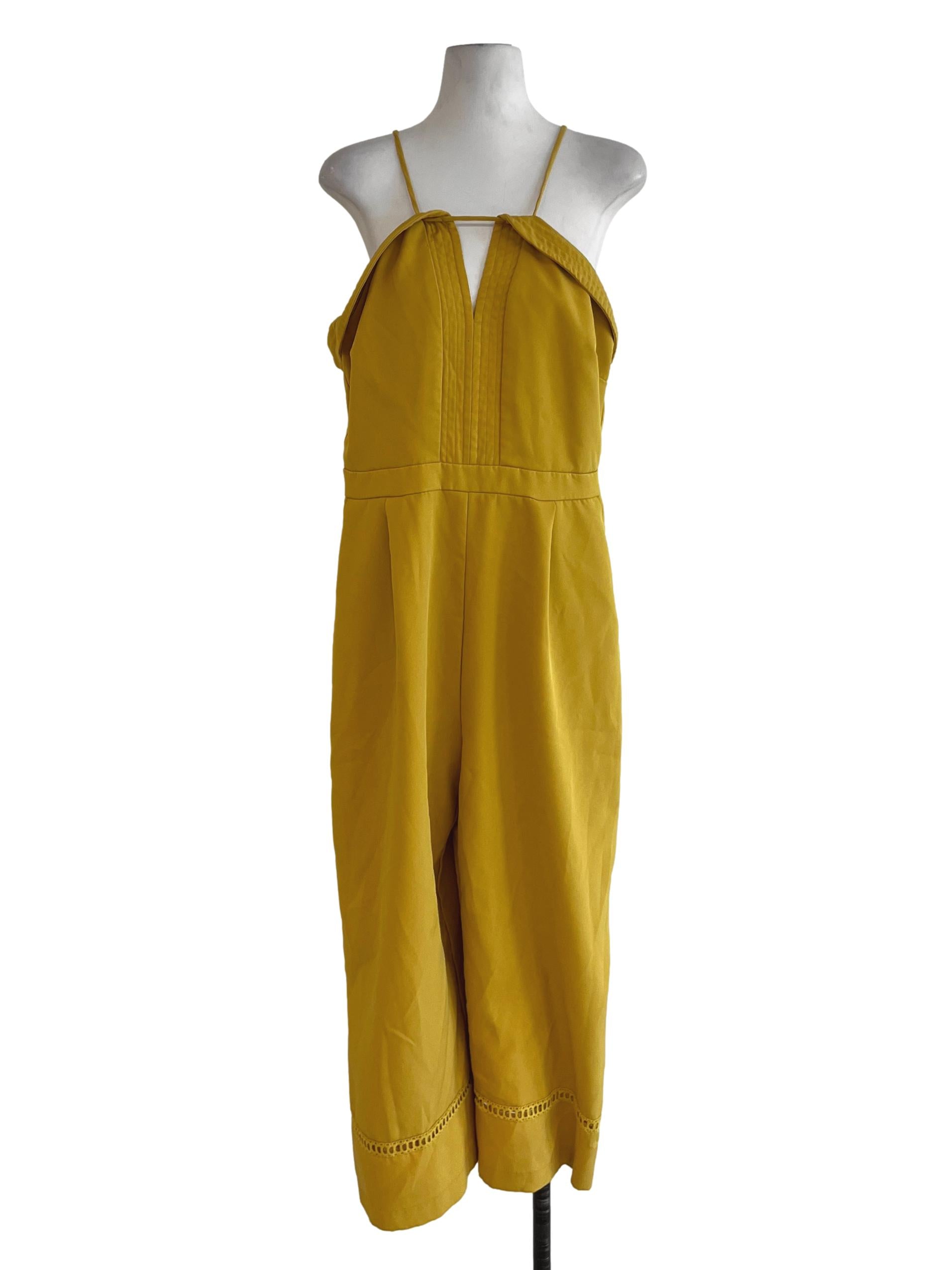 Mustard Yellow Spaghetti Strap Jumpsuit