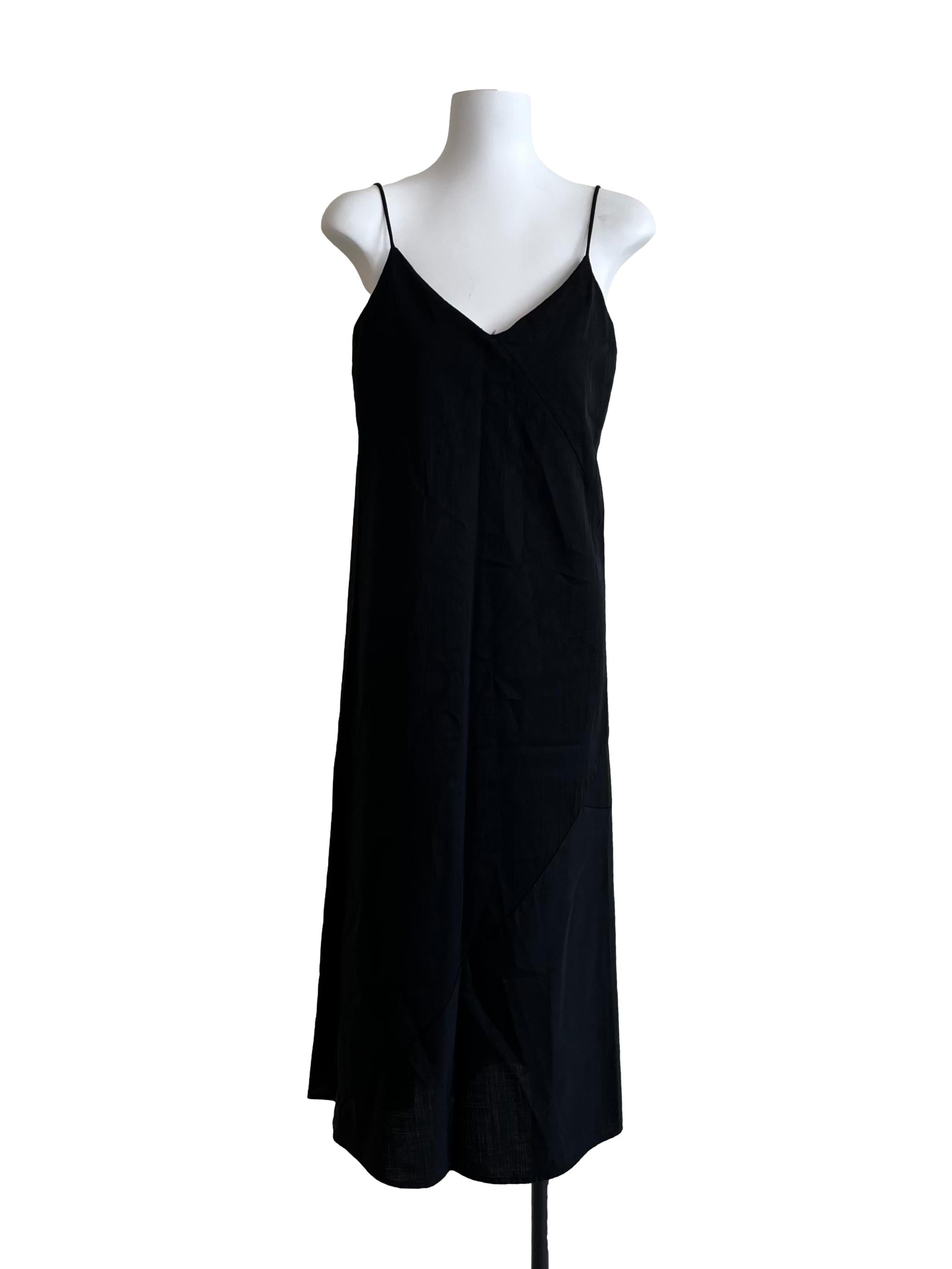 Jade Black V-Neck Slip Dress