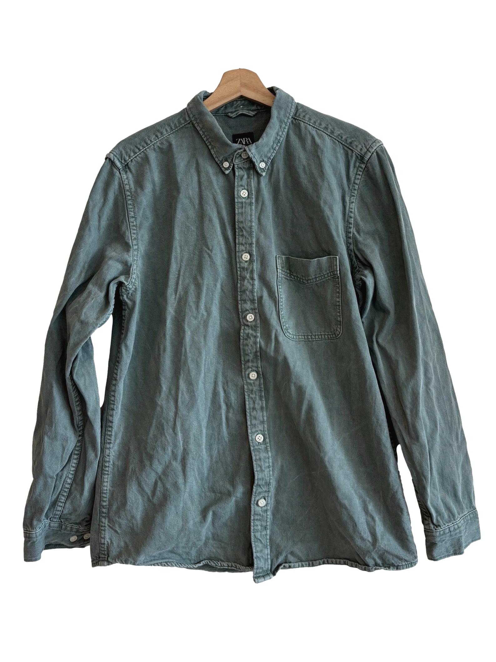 Sage Denim Long Sleeve Button Shirt