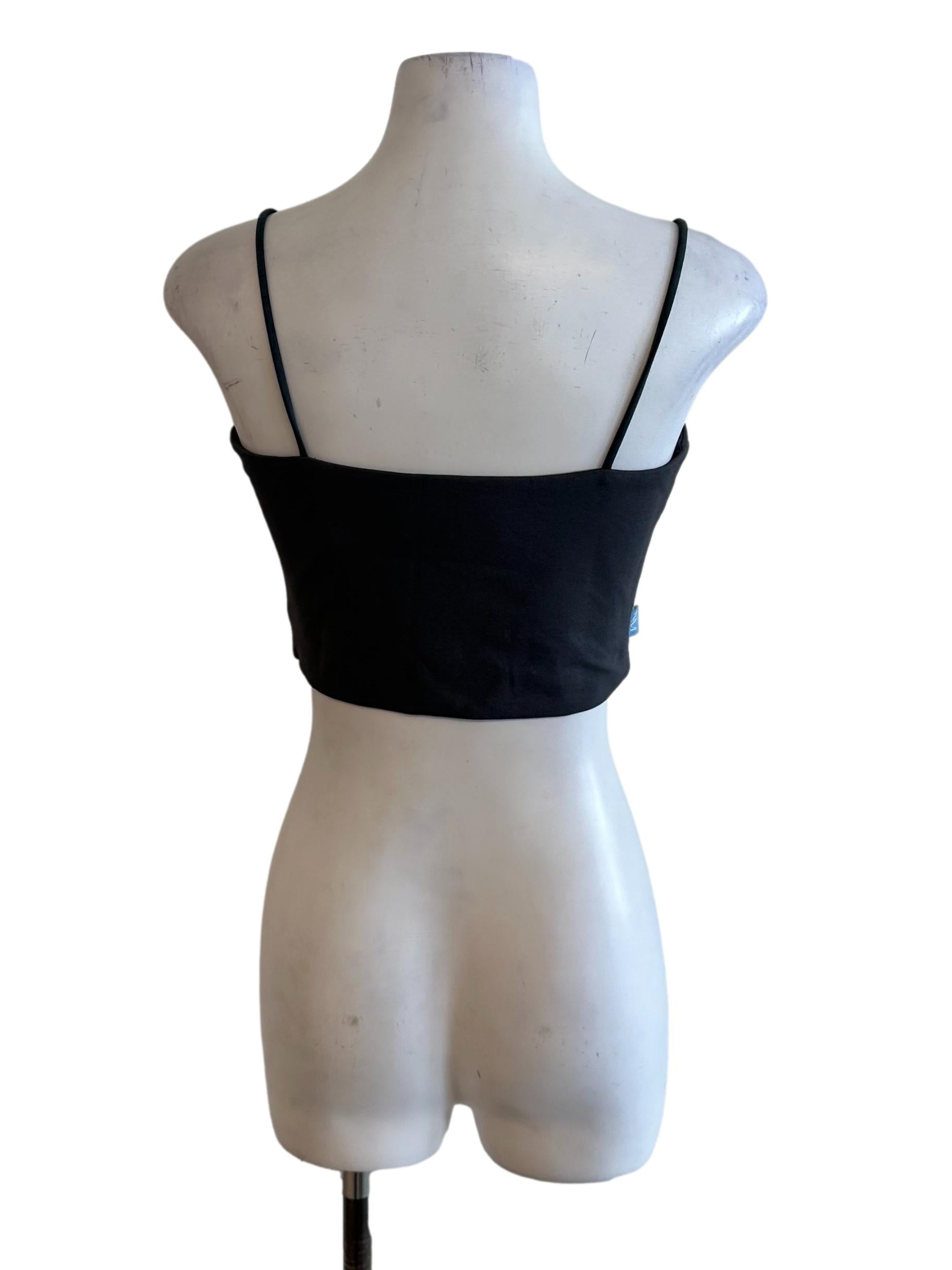 Dark Grey Square Neck Top