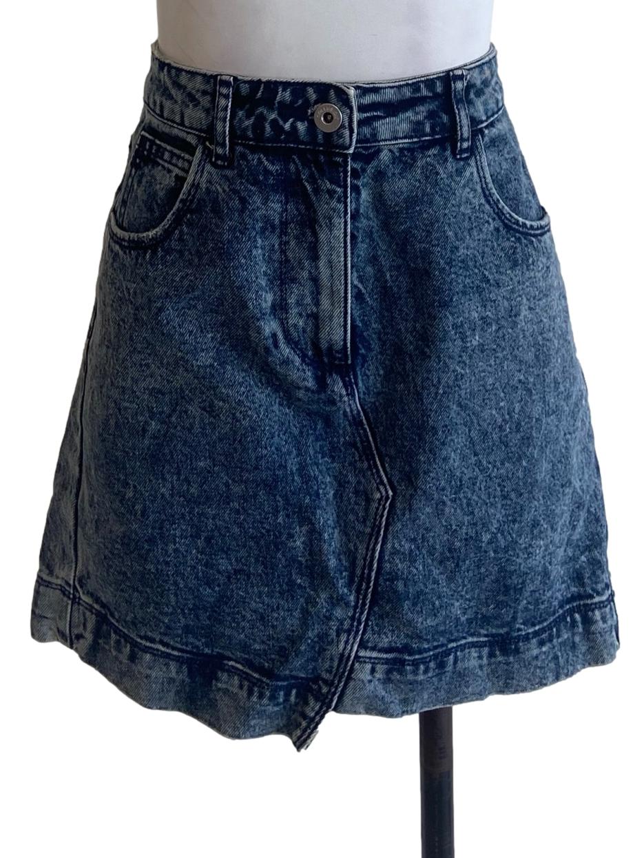 Dark Blue Twill Mini Jeans Skirts