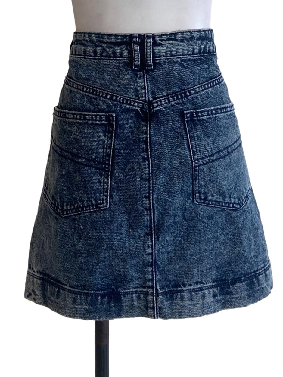Dark Blue Twill Mini Jeans Skirts
