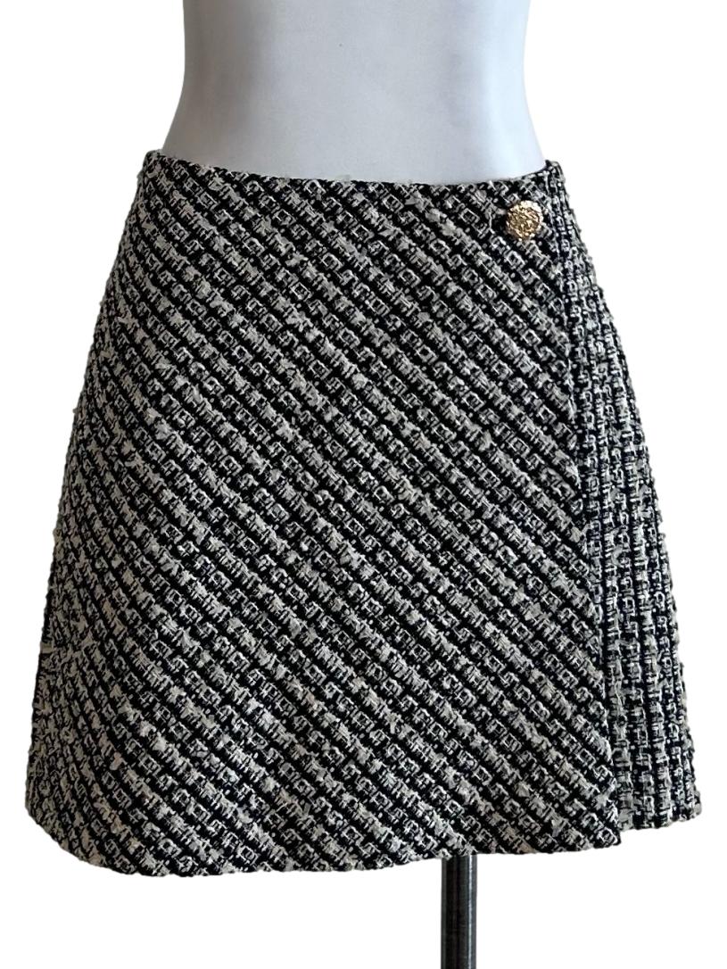 Black And Yellow Tweed Skirt