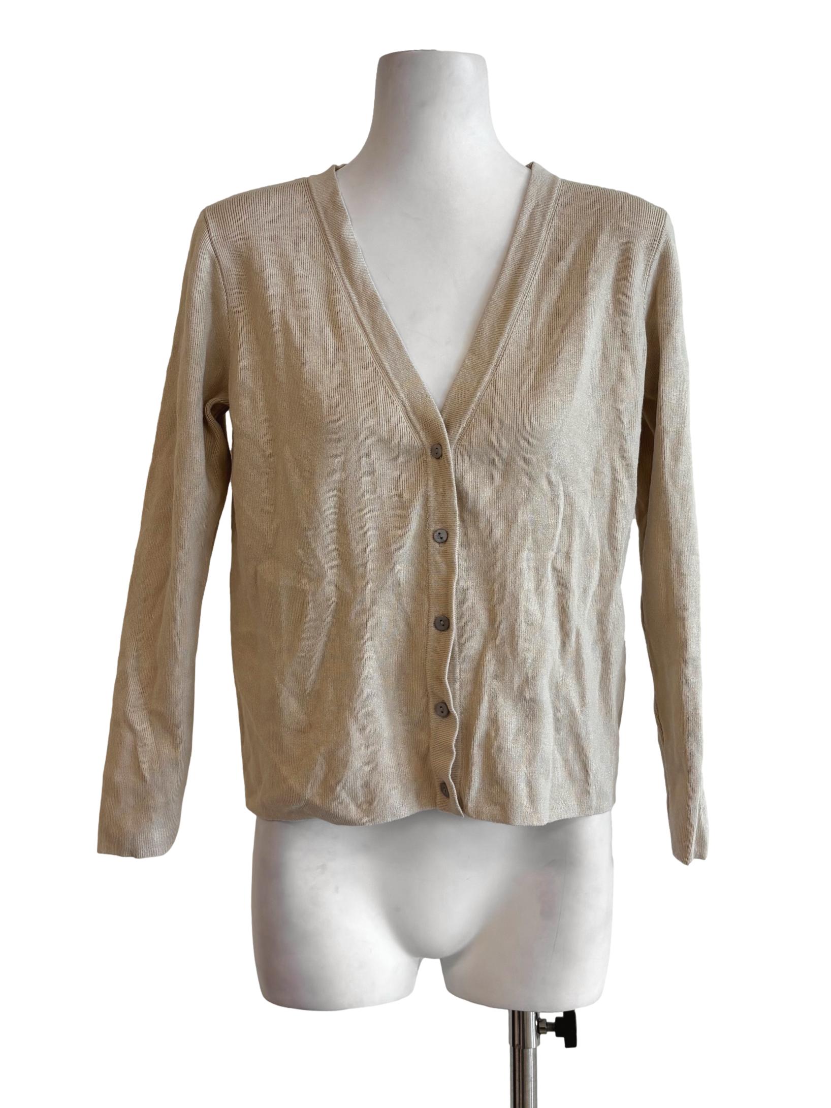 Eggshell V-Neck Knit Cardigan LB