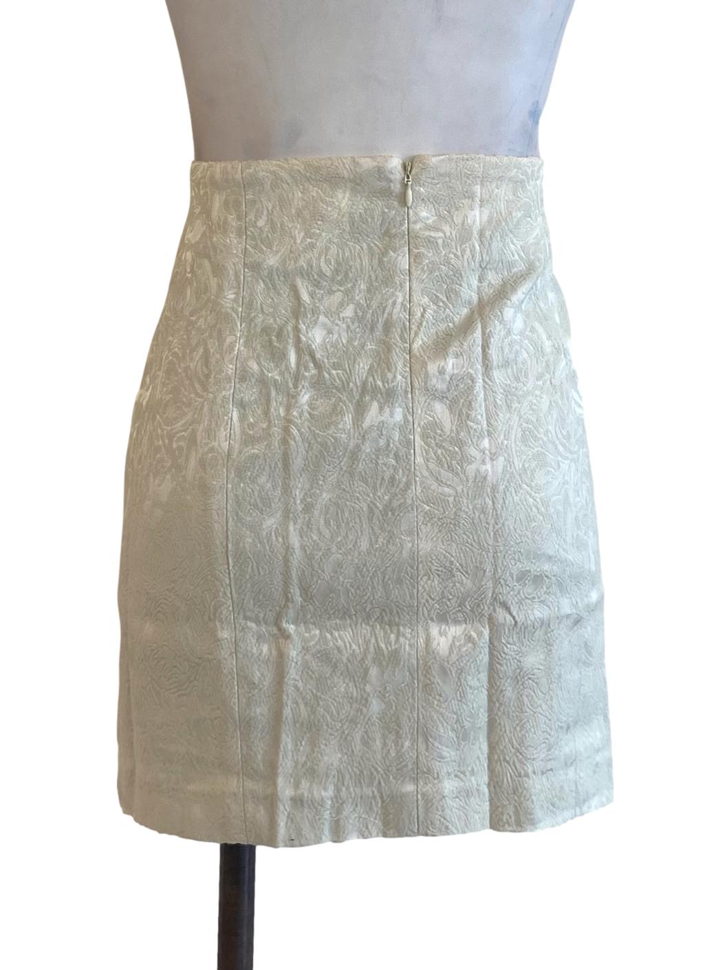 White Floral Pegged Skirt