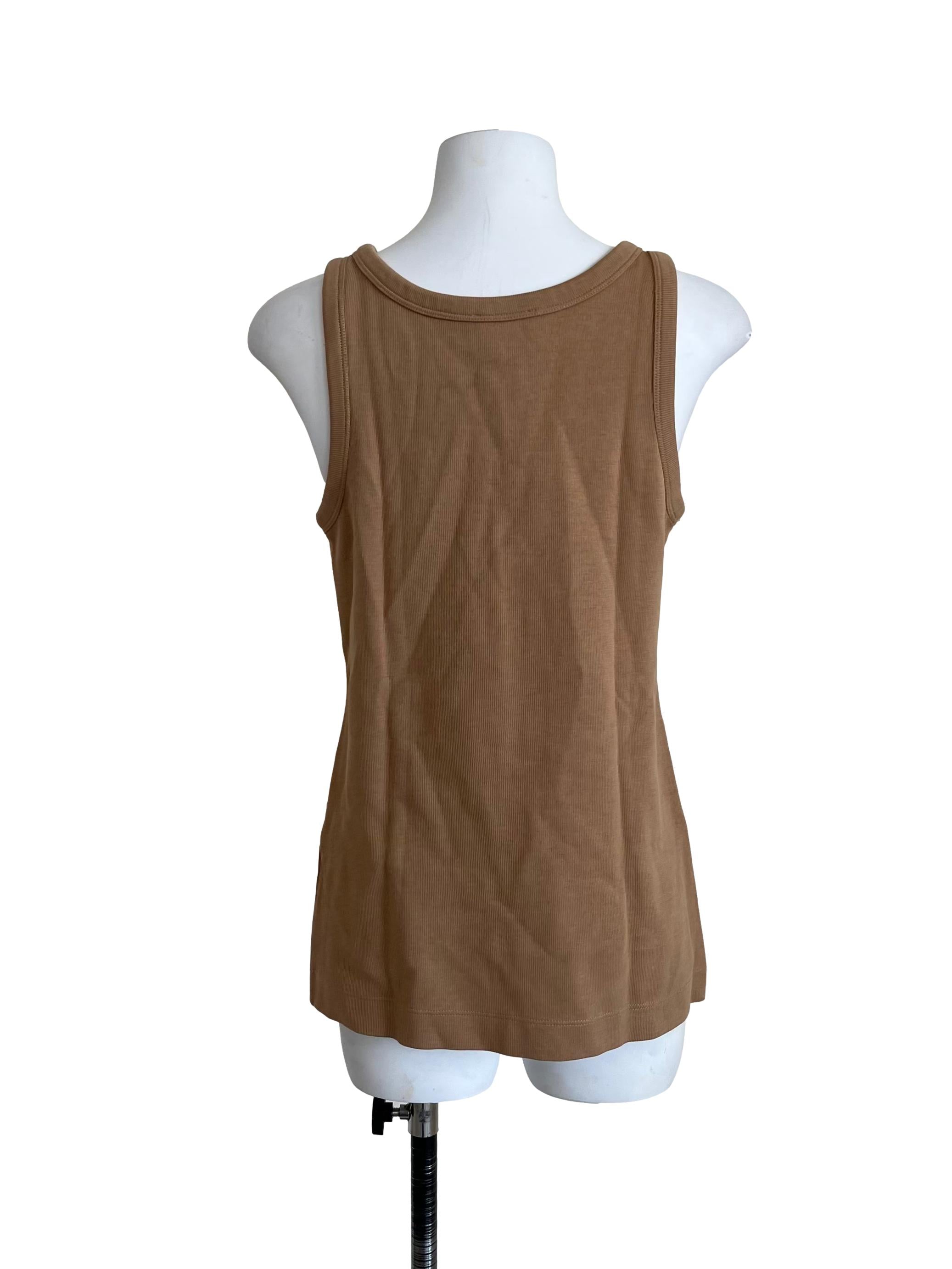 Caramel Brown Square-Neck Top