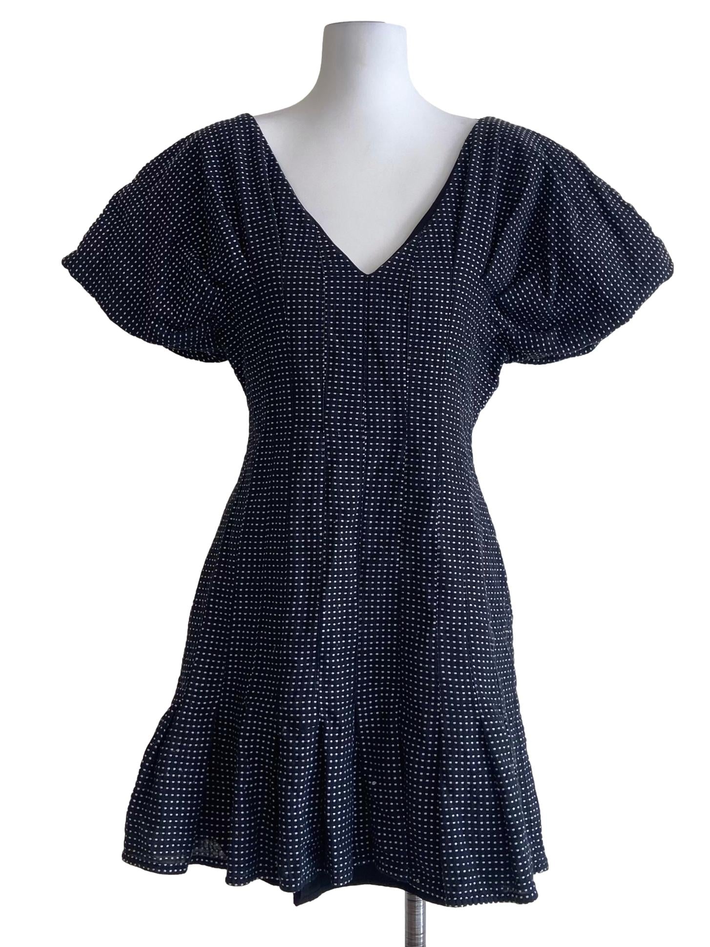 Black & White V-Neck A-Line Dress