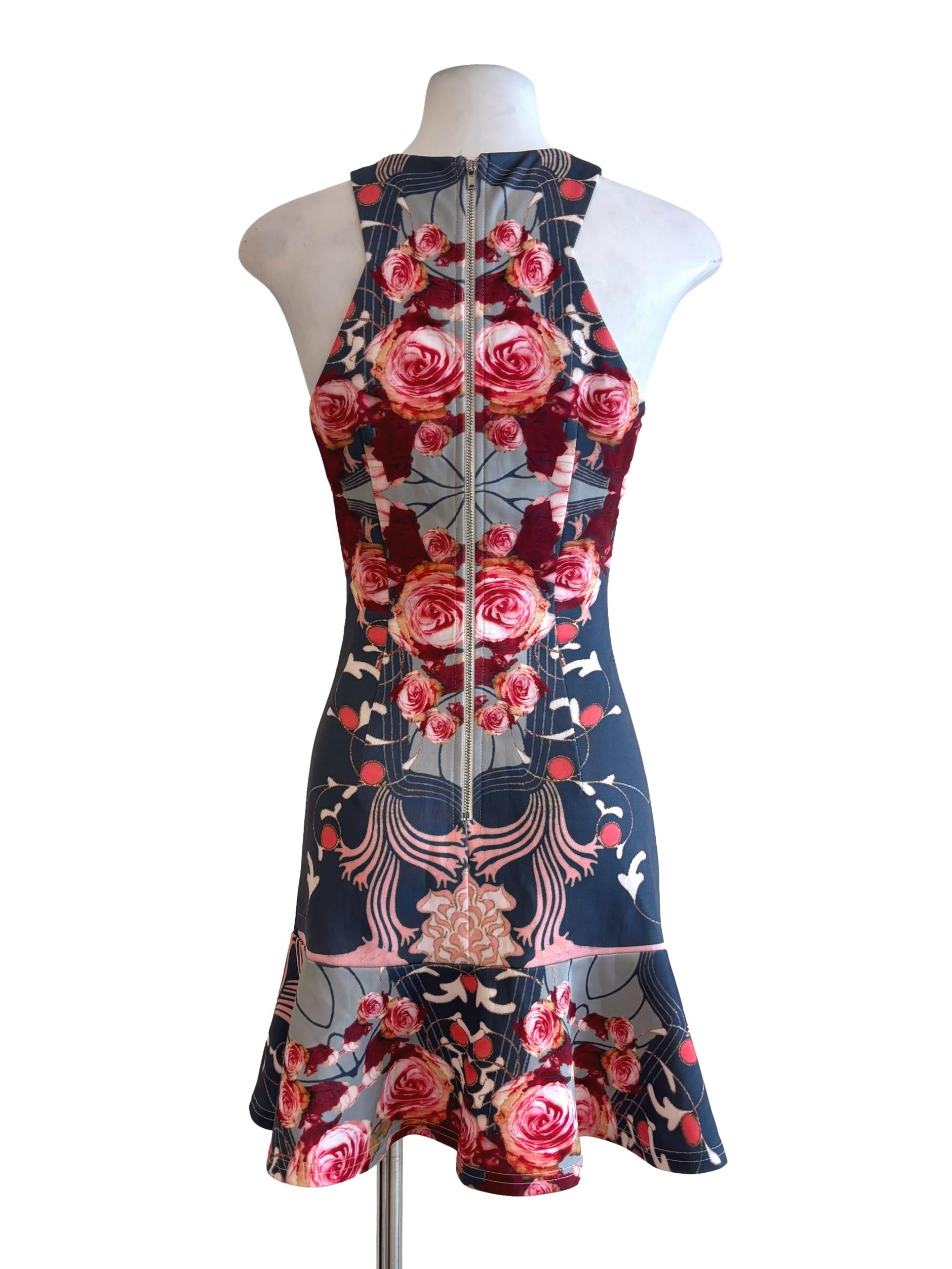 Lapis Blue Floral Ruffle Dress LB