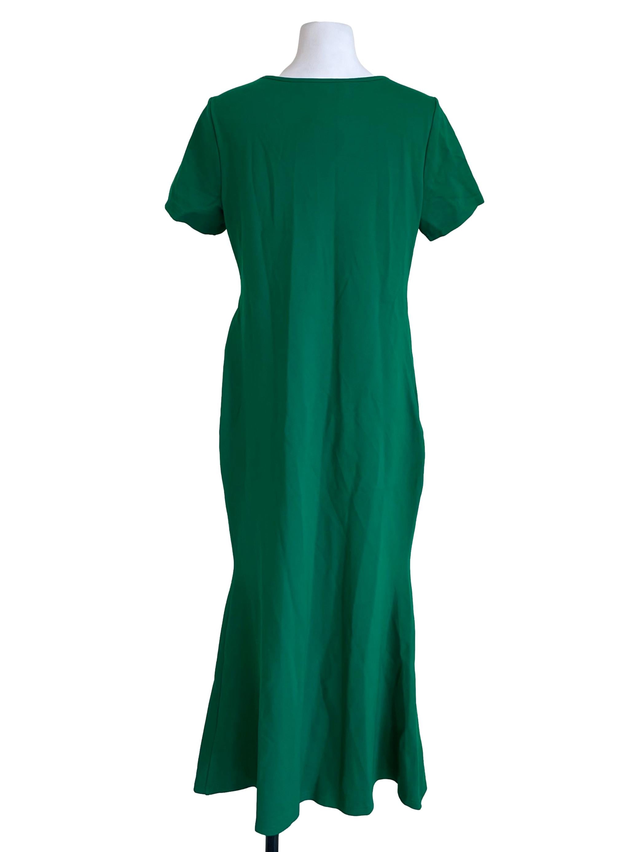 Cool Emerald Scoop Neck Tee Dress