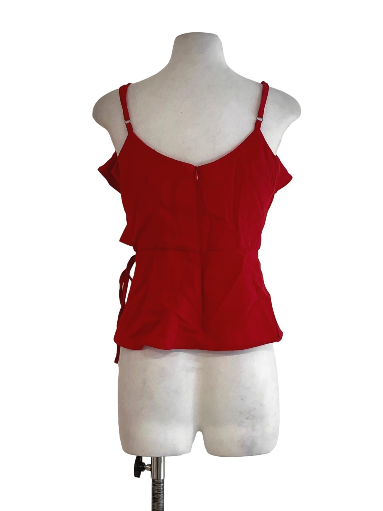 Rose Red Spaghetti Strap Sleeveless Top