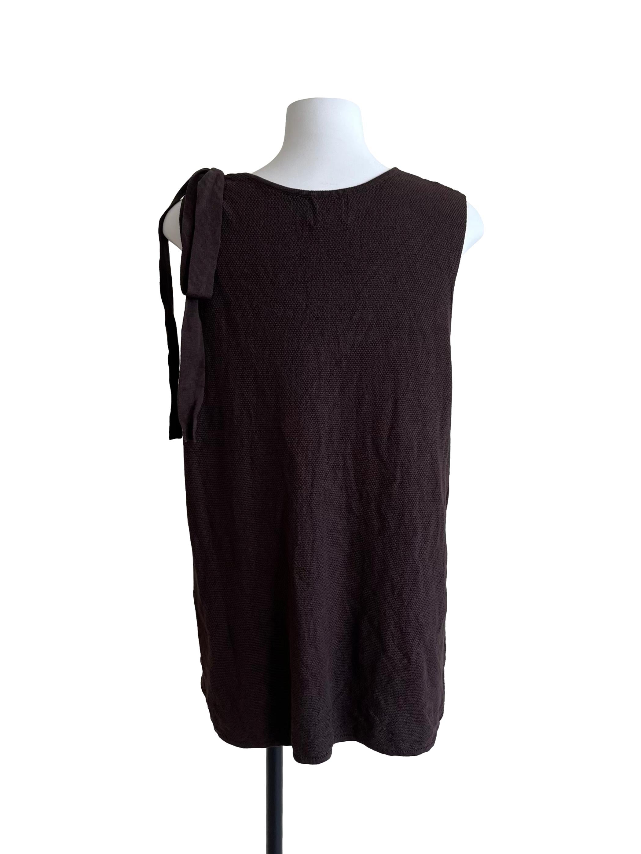 Hickory Brown Tie-Shoulder Top
