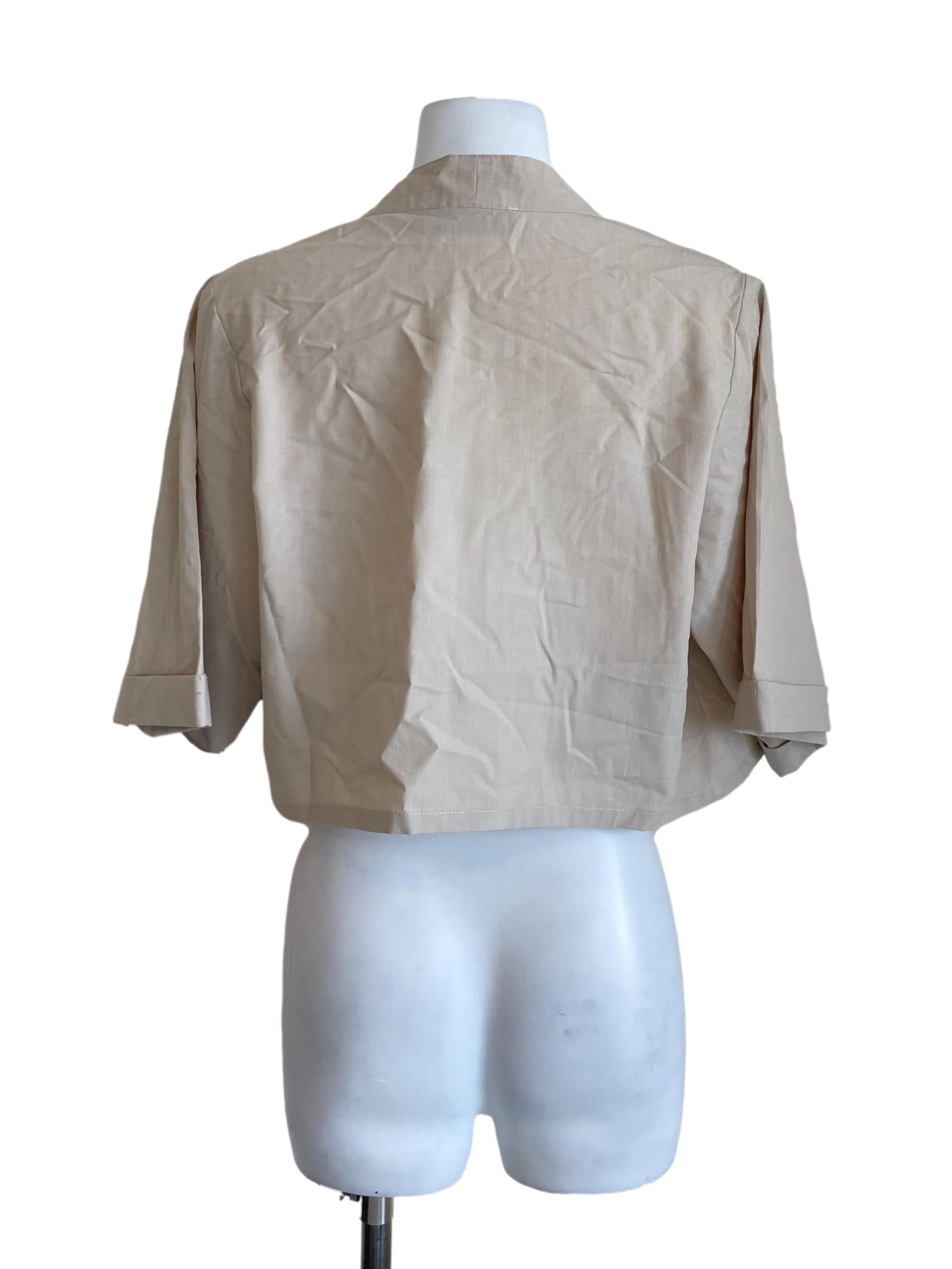 Tan Cuffed Sleeves Mini Jacket