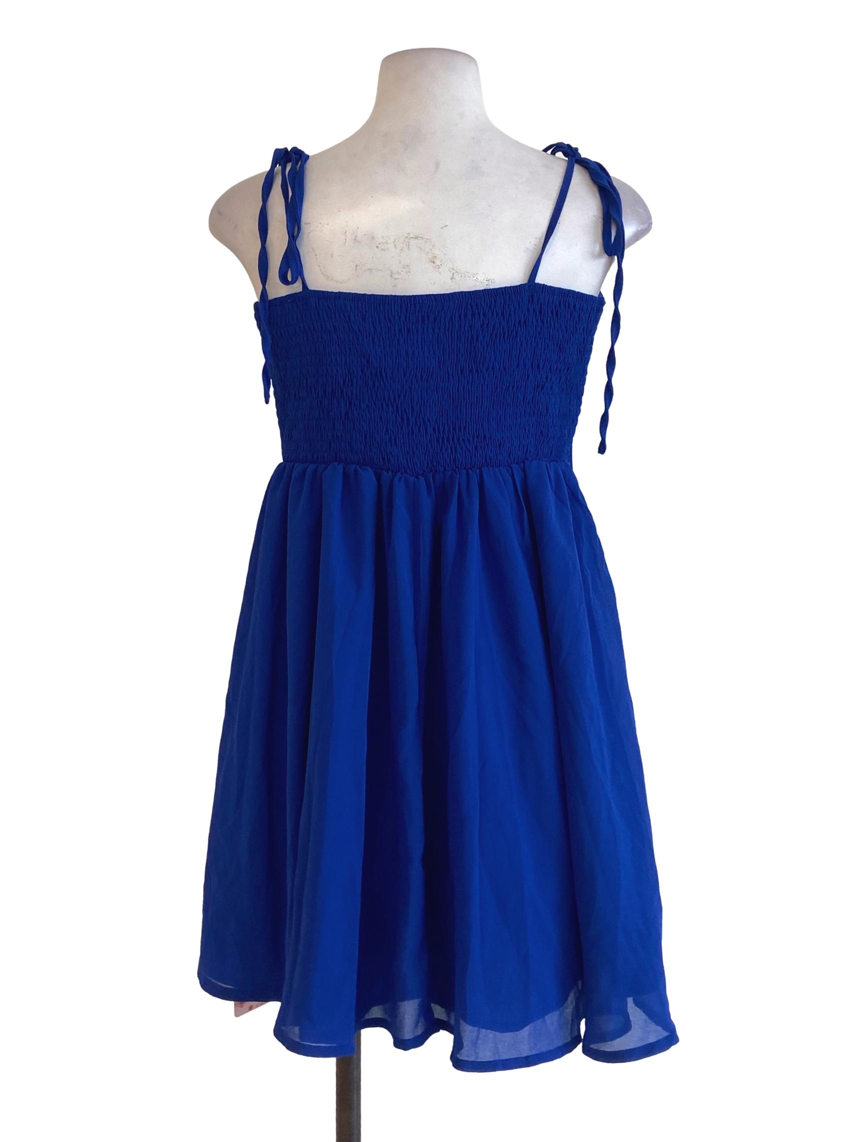 Admiral Blue Spaghetti Strap Corset Tent Dress