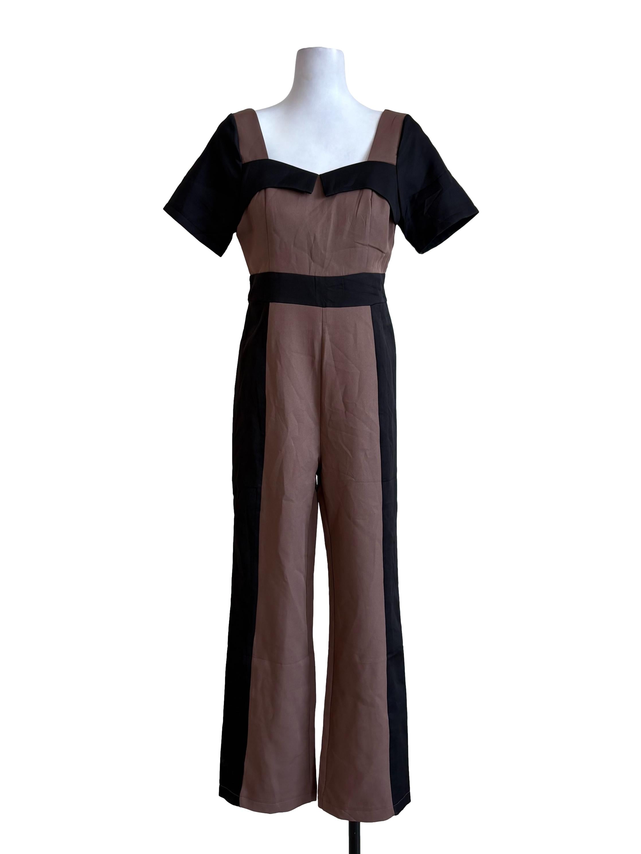 Black Mauve Layered Jumpsuit