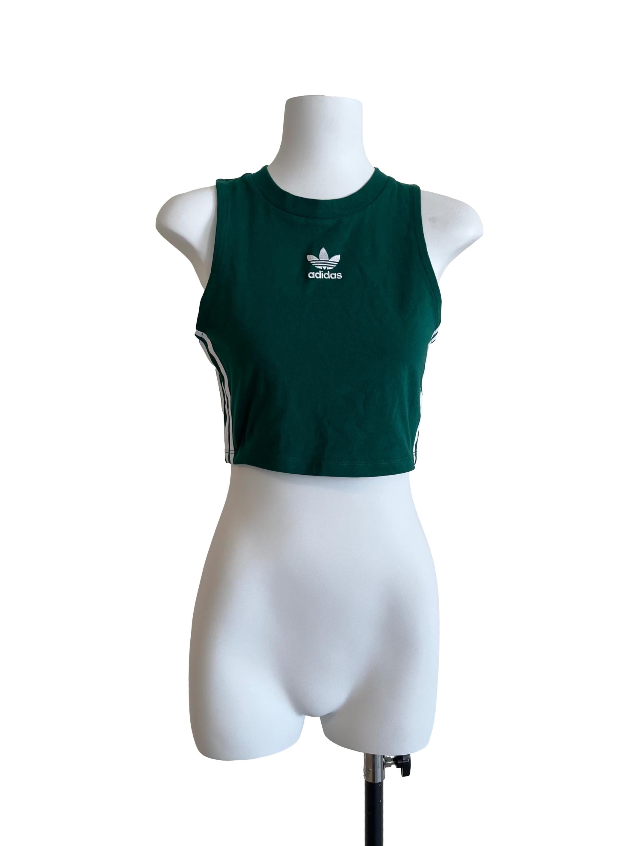 Pine Green Crop Tank Top