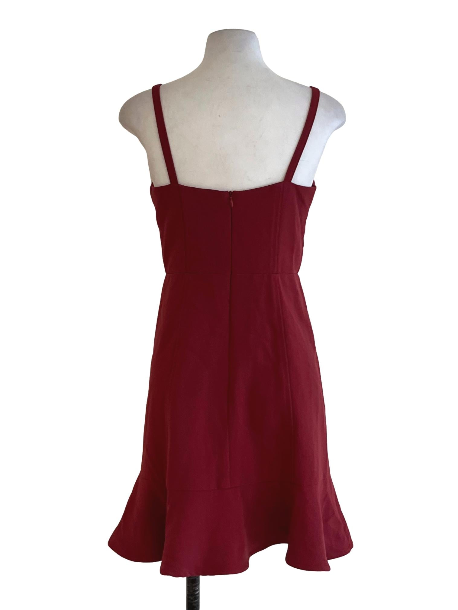 Ruby Red Floral A-Line Dress