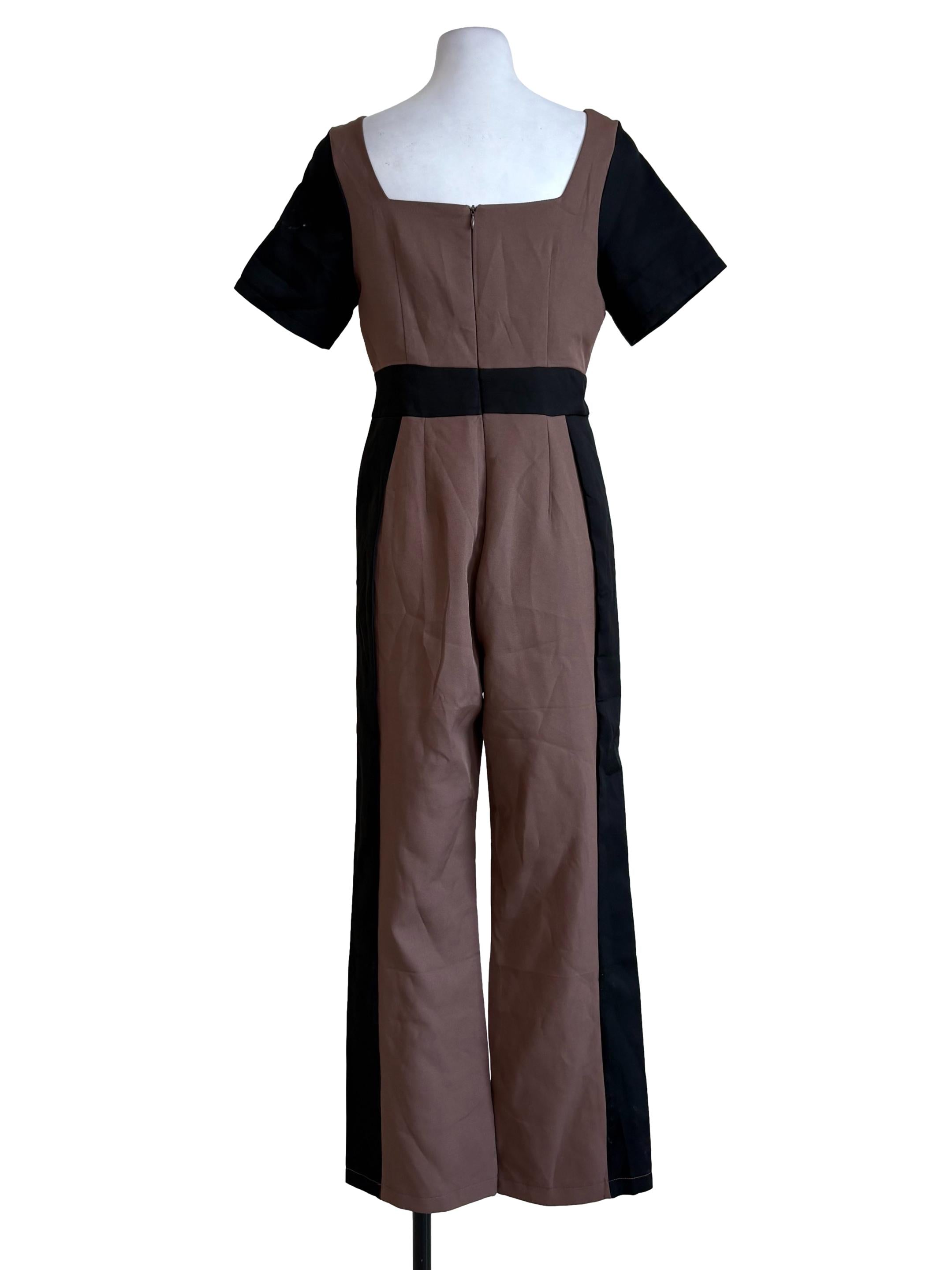 Black Mauve Layered Jumpsuit