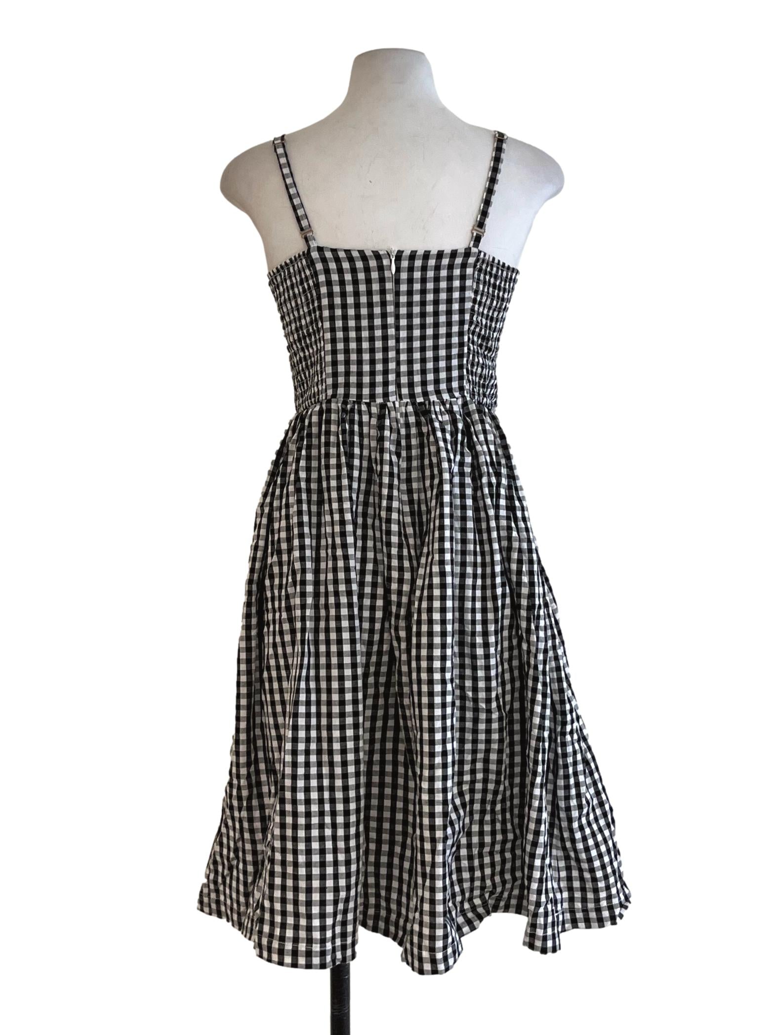 Black Gingham A-Line Dress
