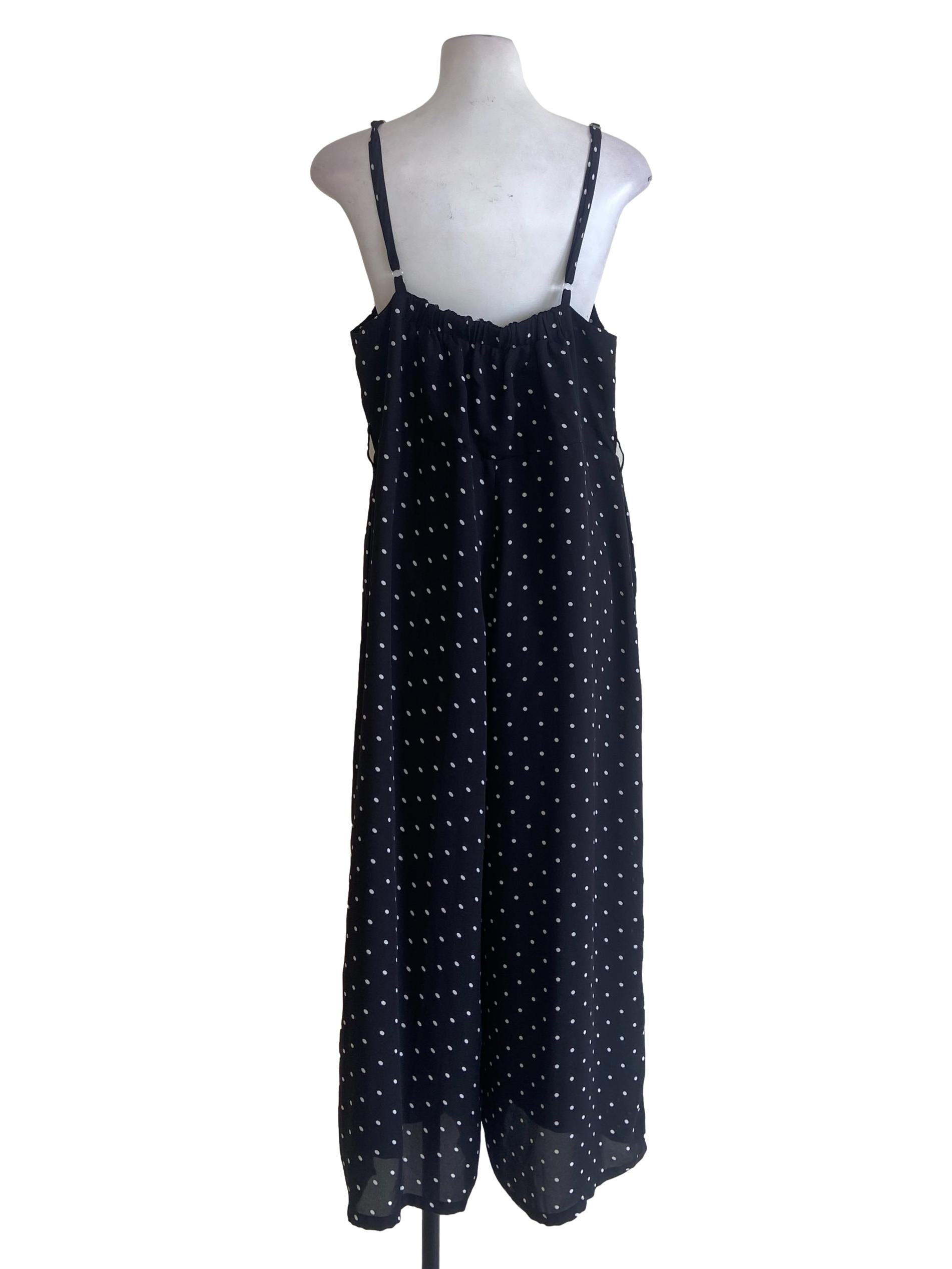Black & White Dot Sleeveless Jumpsuits