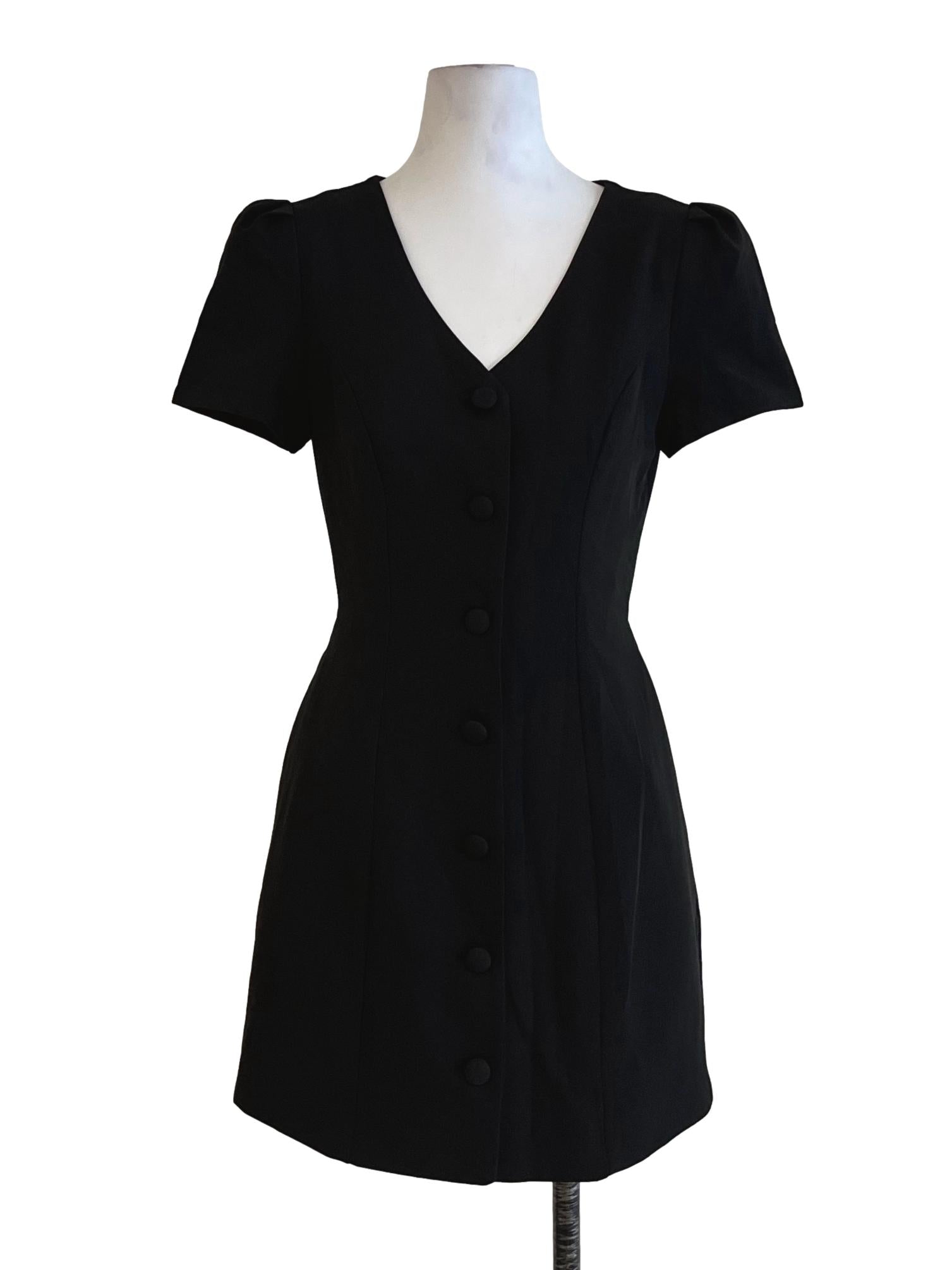 Black V-Neckline Empire Dress