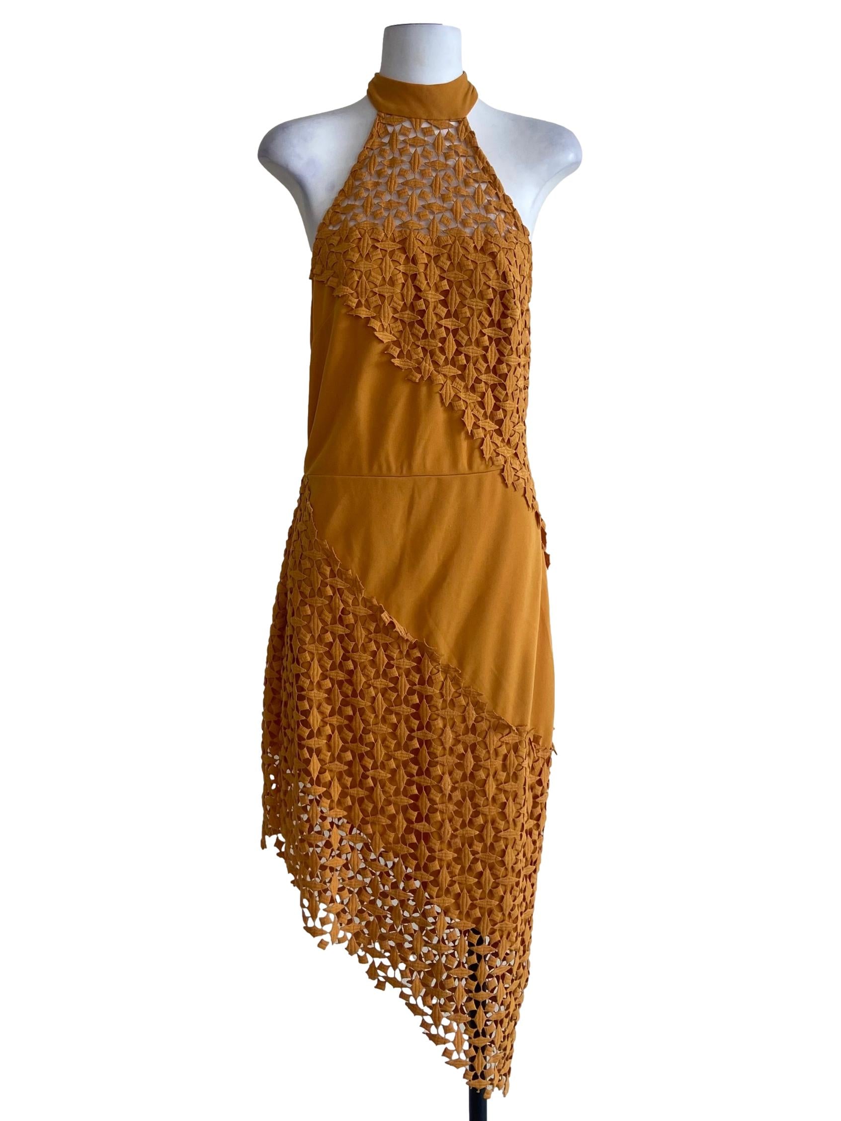 Butterscotch Yellow Halter Neck Shift Dress