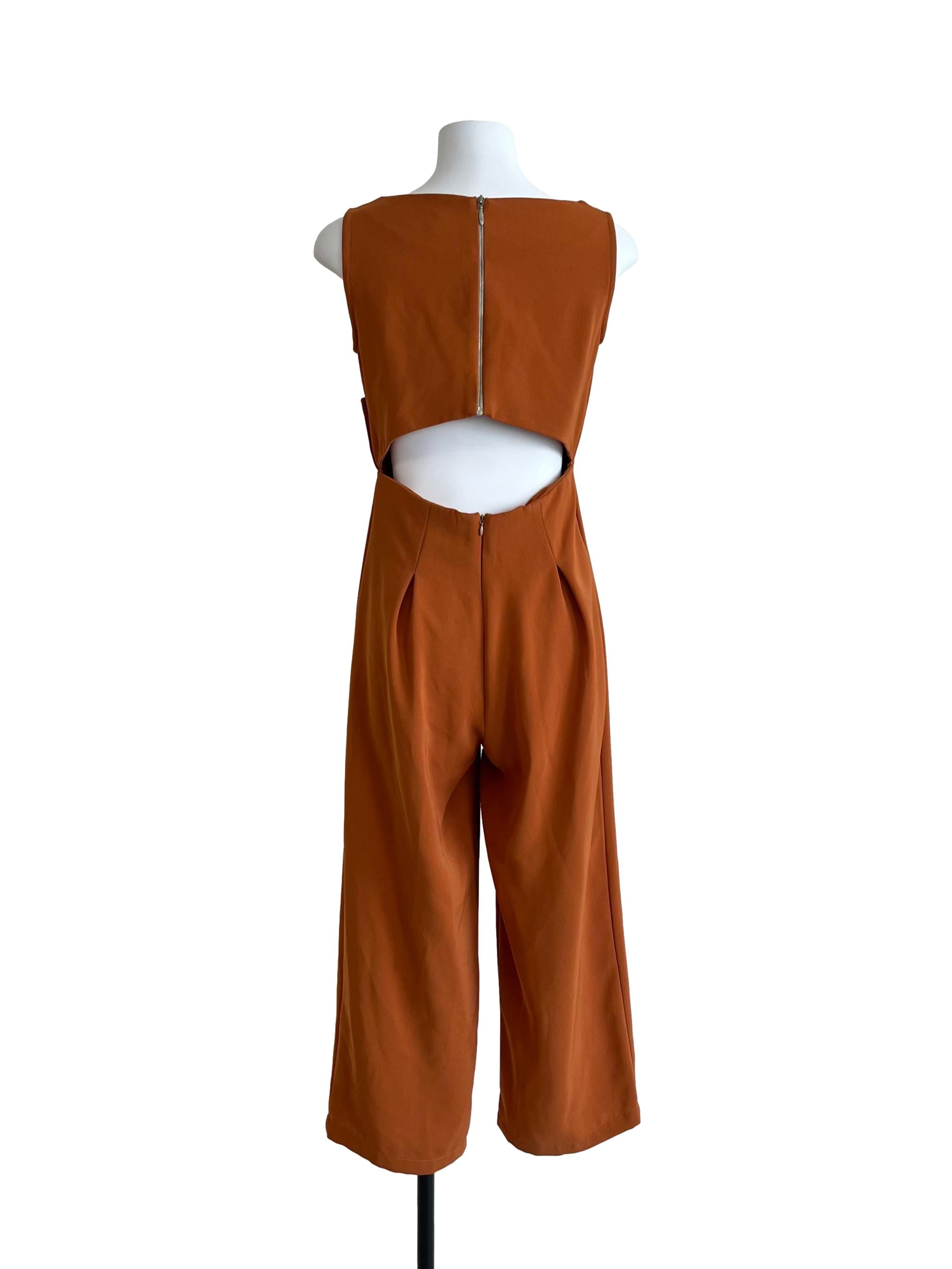 Brick Brown Wide-Leg Jumpsuit