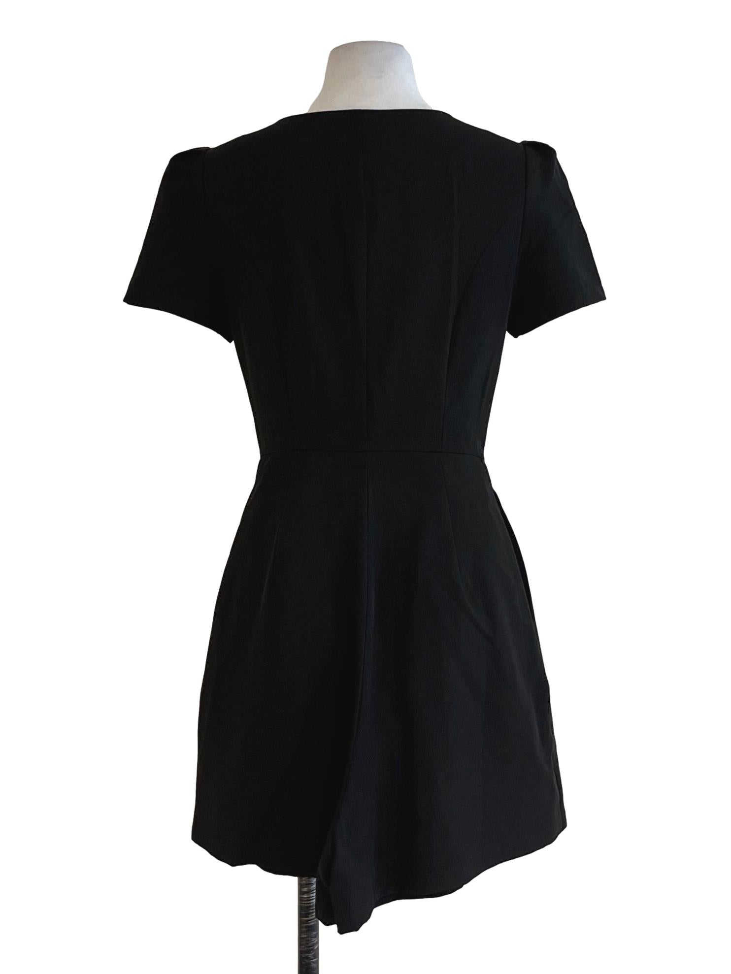 Black V-Neckline Empire Dress