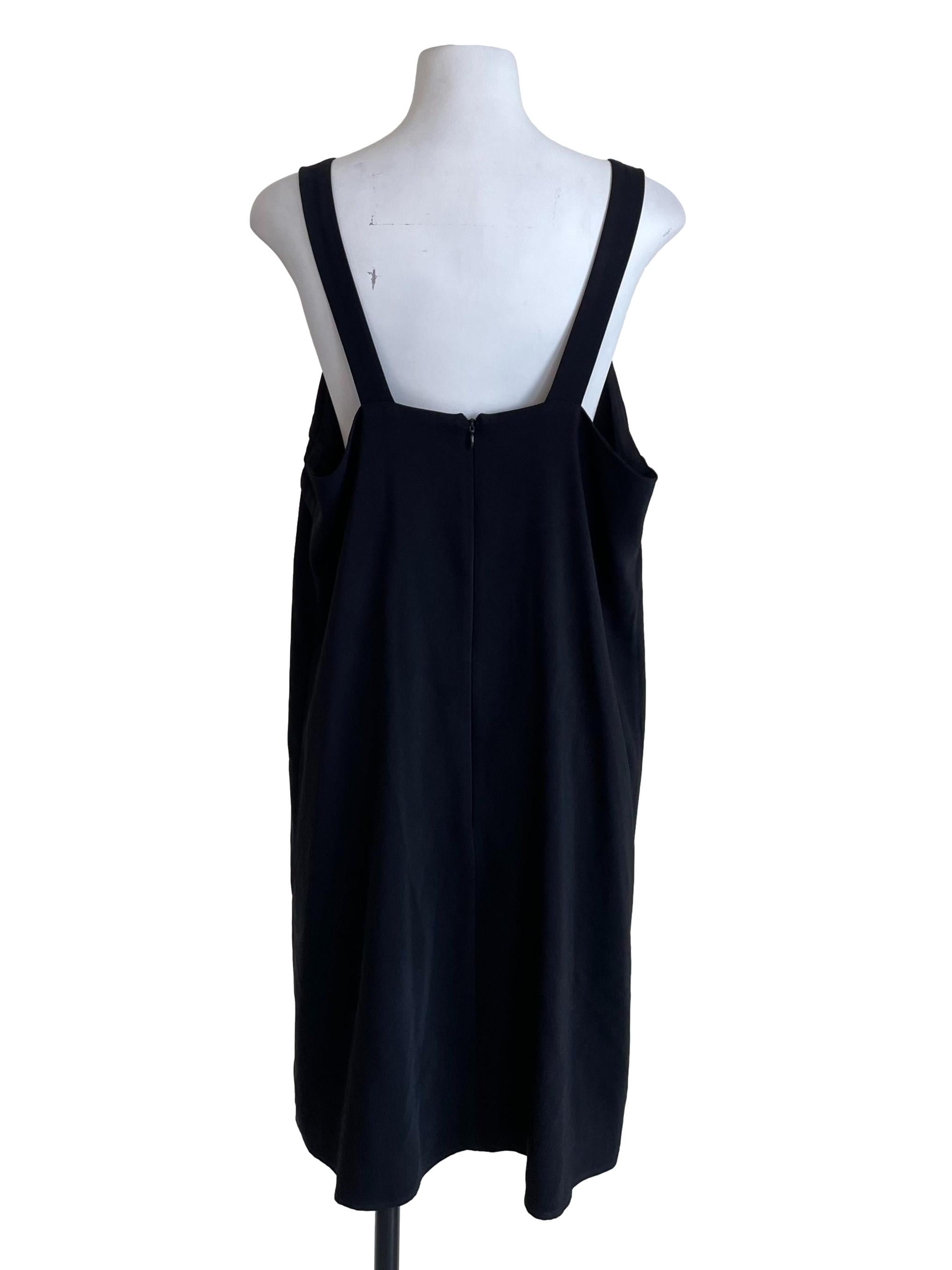Black Pleats Straight Dress