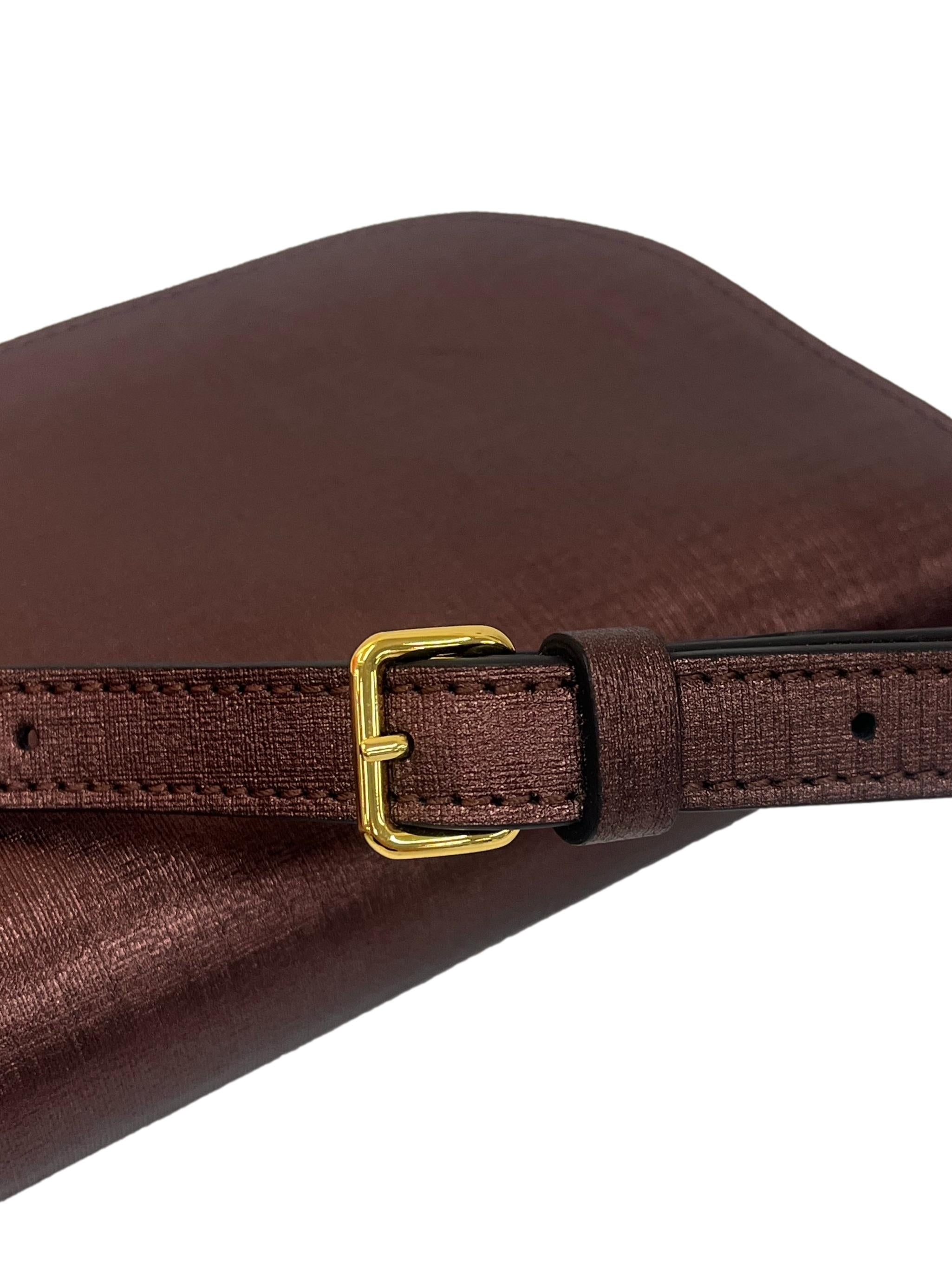 Plum Textured Small Crossbody Bag With Adjustable Straps