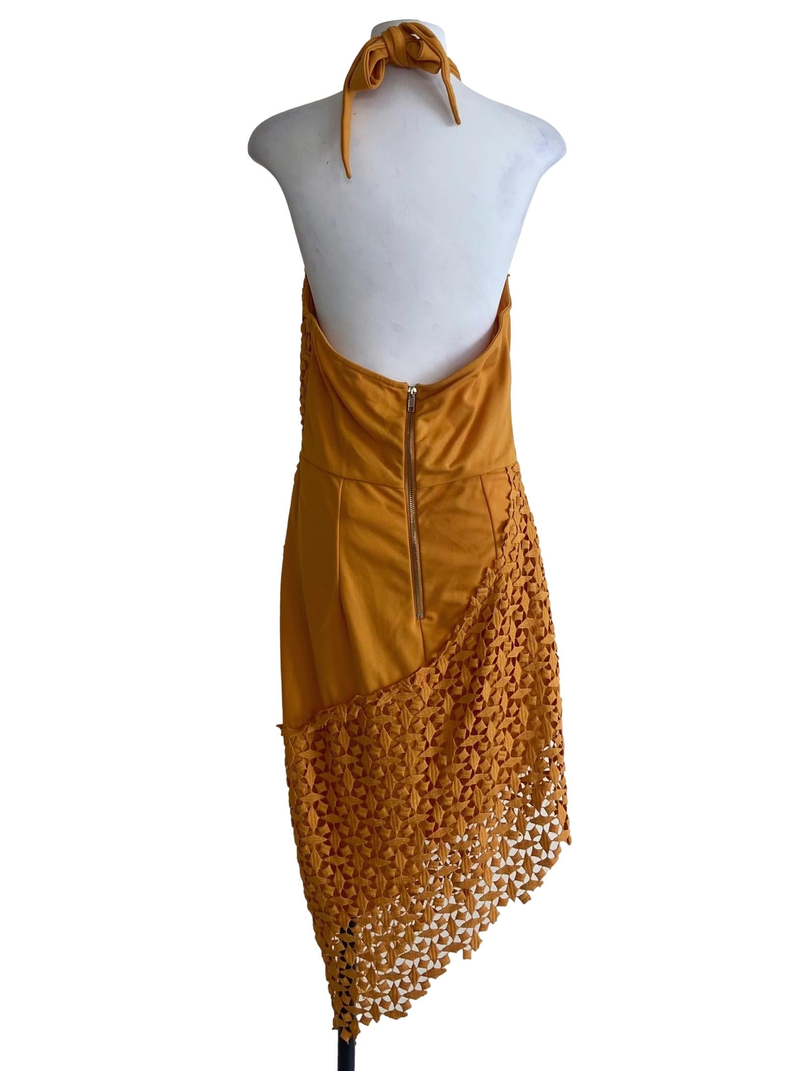 Butterscotch Yellow Halter Neck Shift Dress
