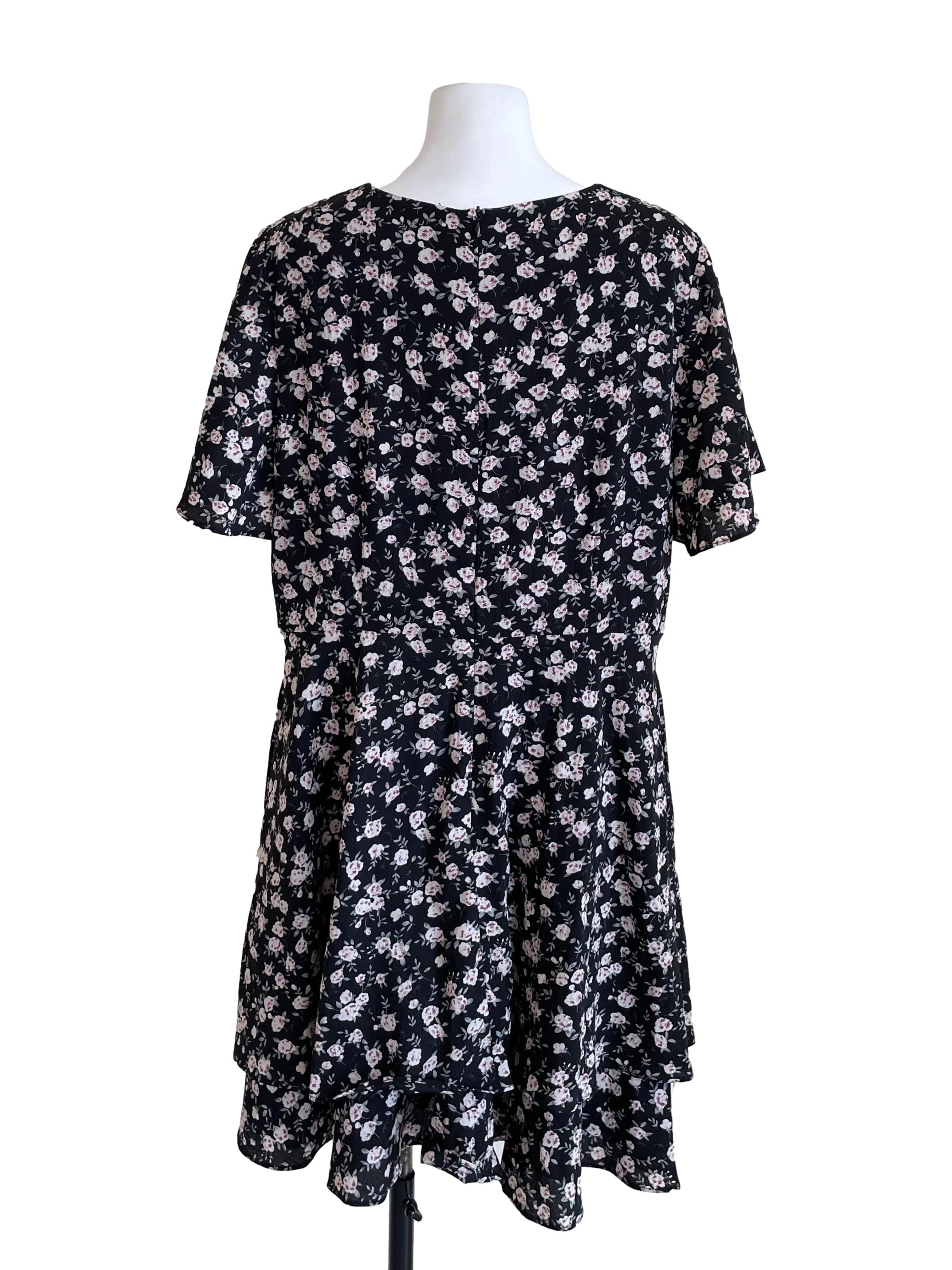 Charcoal Floral Layer Dress