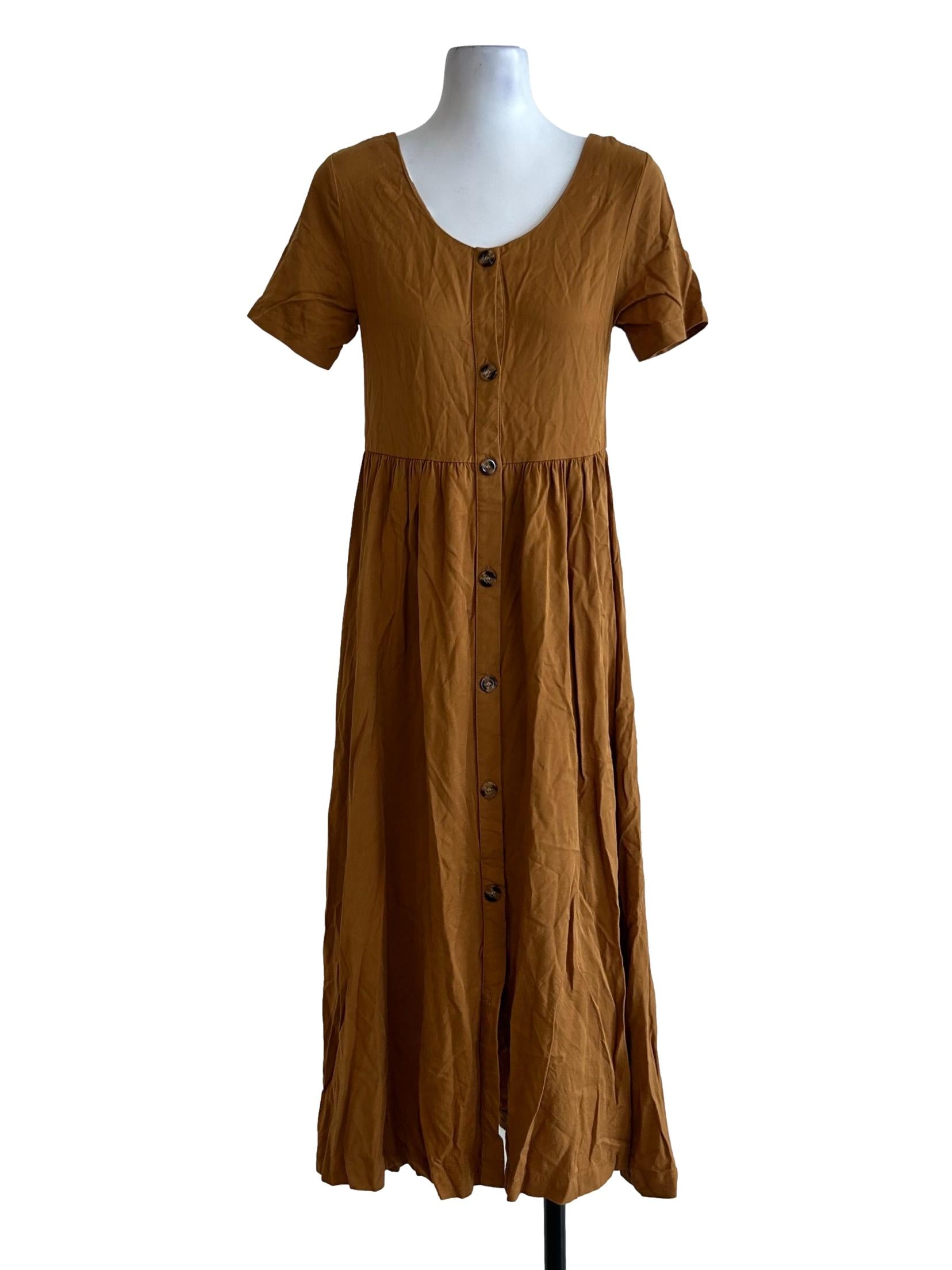 Mustard Brown Shirt Dress