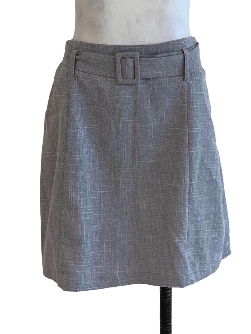 Grey Graph Check Mini Skirt