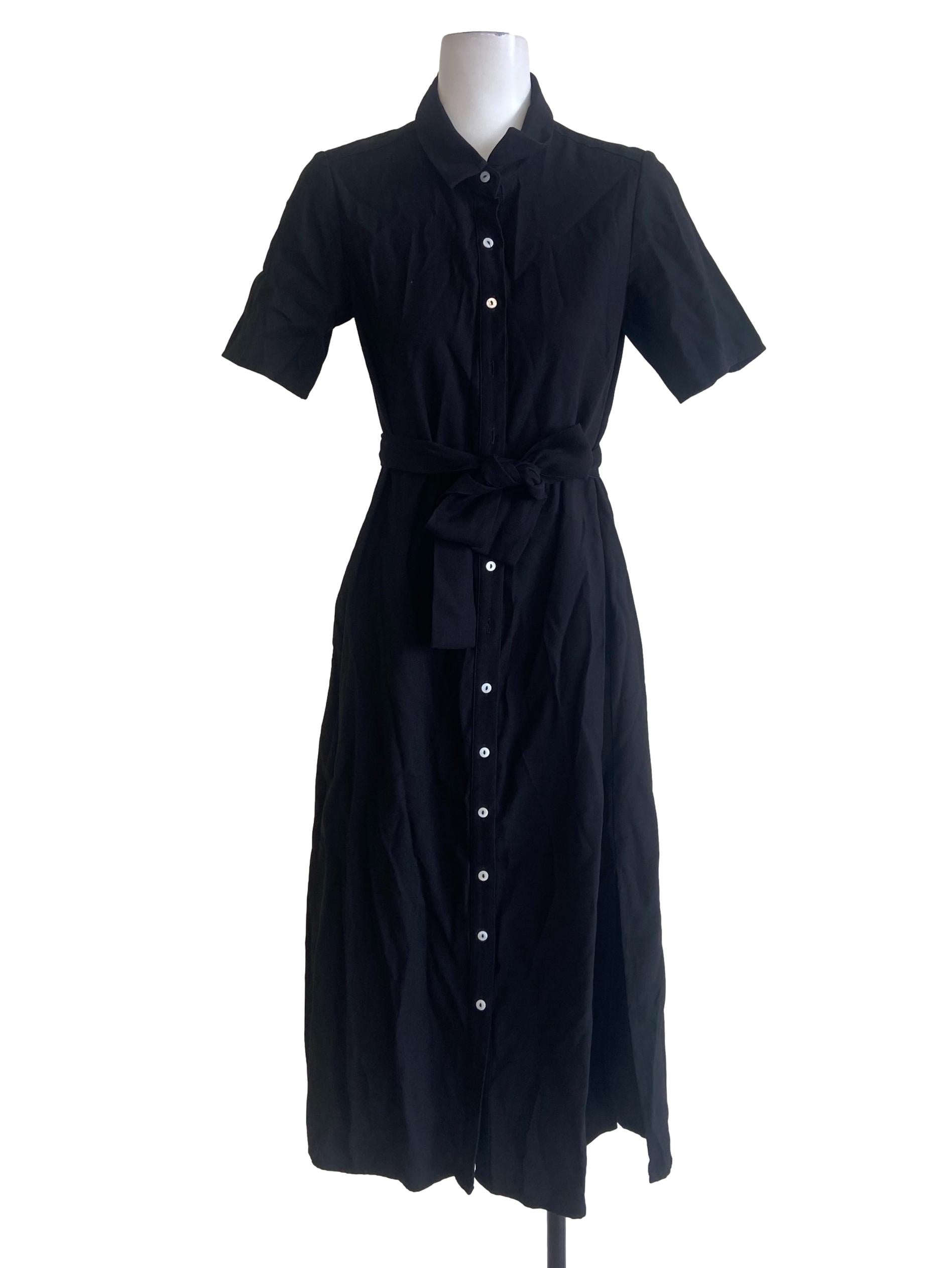 Black Button Down Shirt Dress OSN