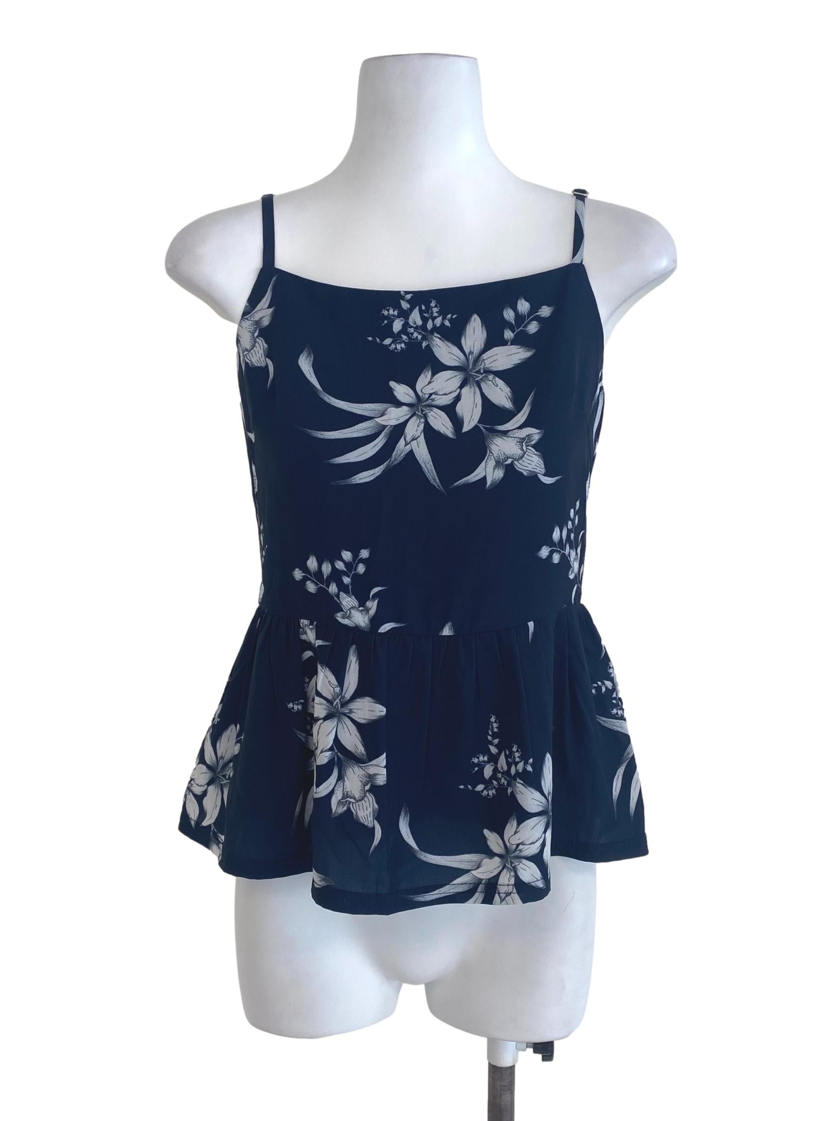 The Stage Walk Navy Blue Floral Top | REFASH