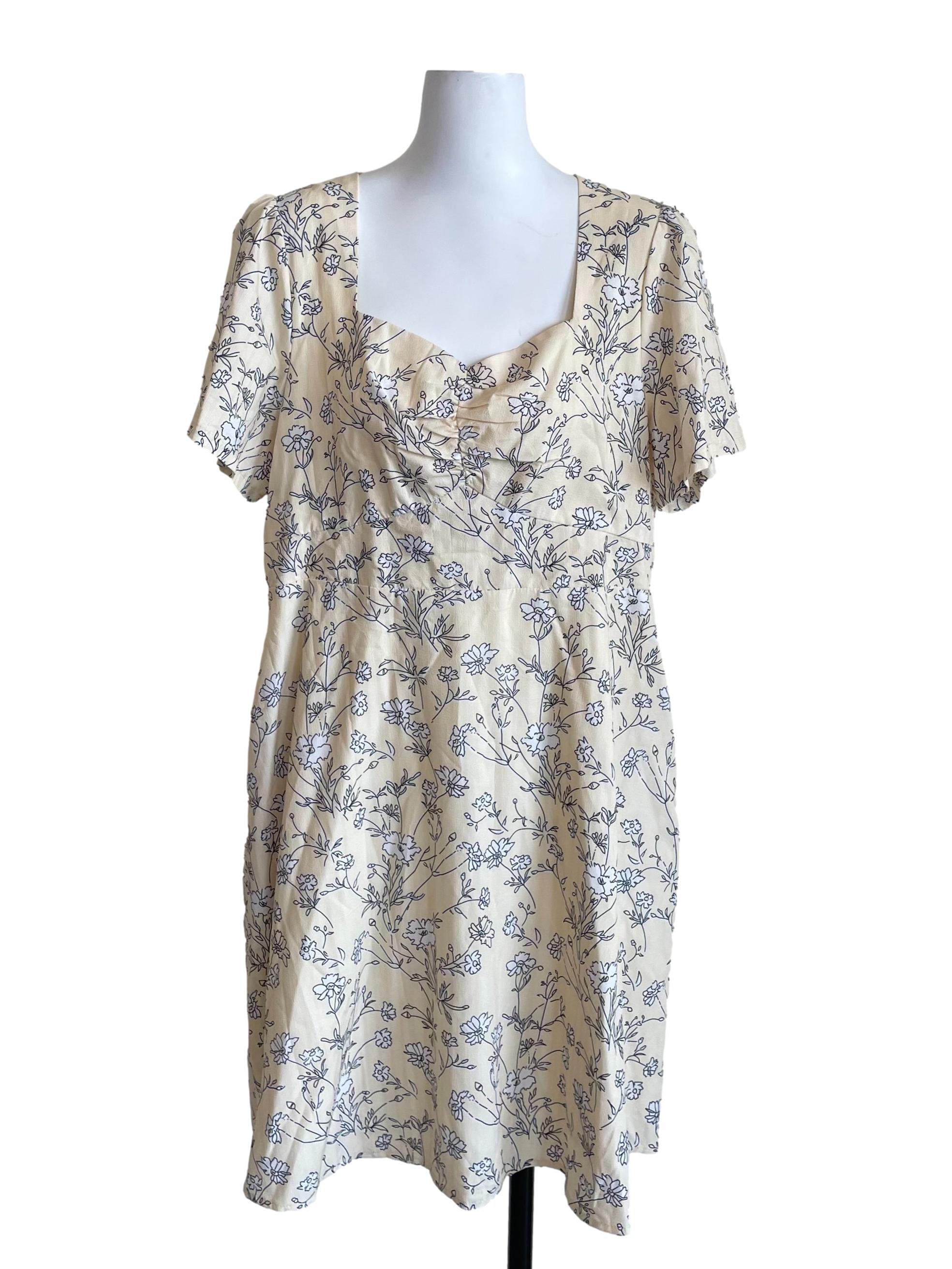 Blonde Floral Sweetheart Dress
