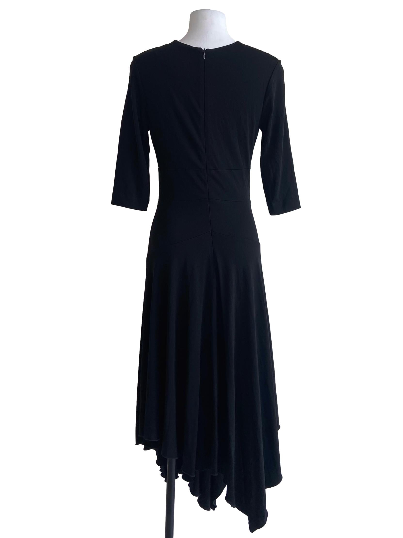 Black V-Neck Slit Dress