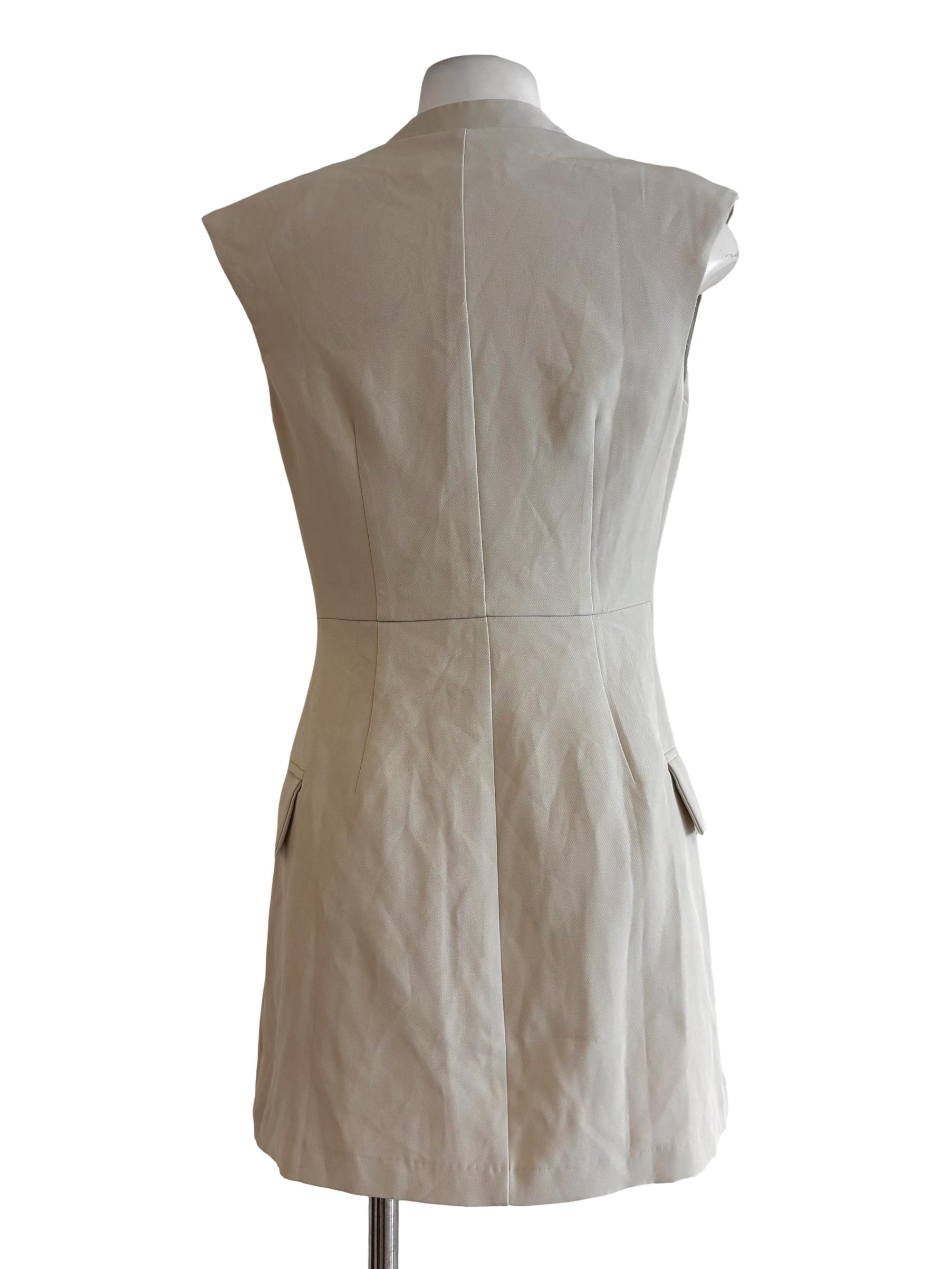 Almond Sleeveless Double Breasted Blazer Dress LB