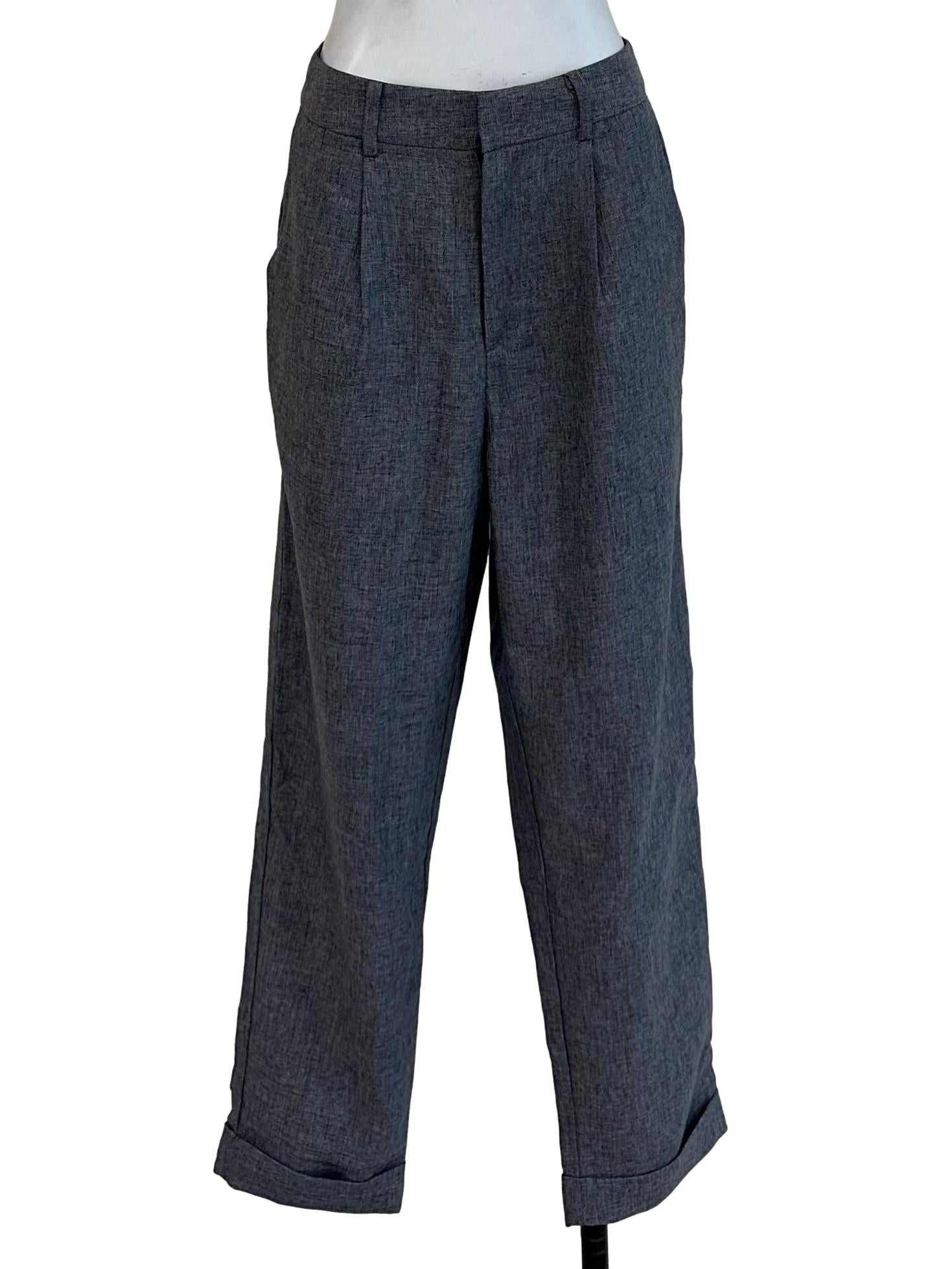 Ash Grey Pattern Formal Pants