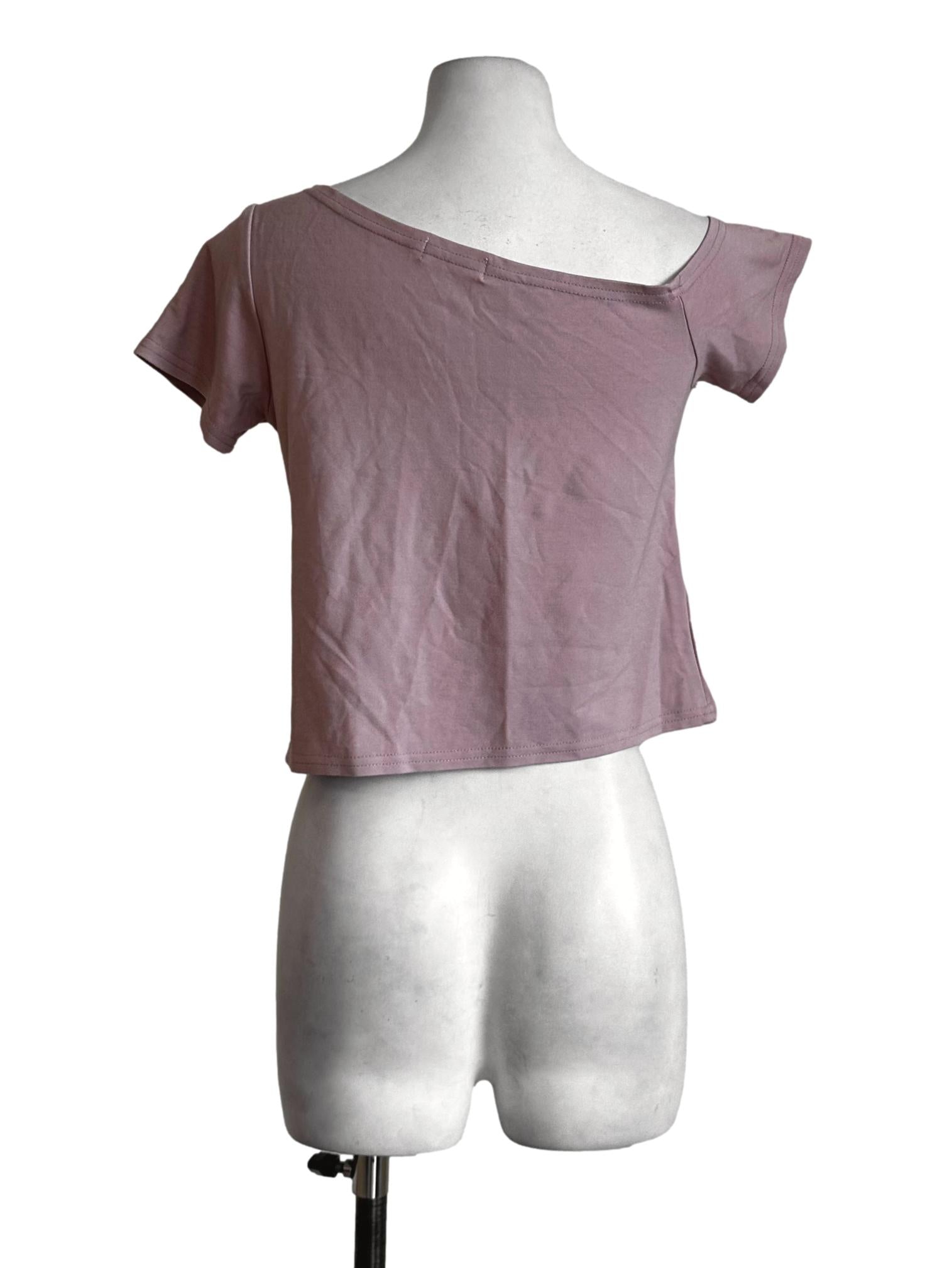 Rose Pink Plain Crop Top
