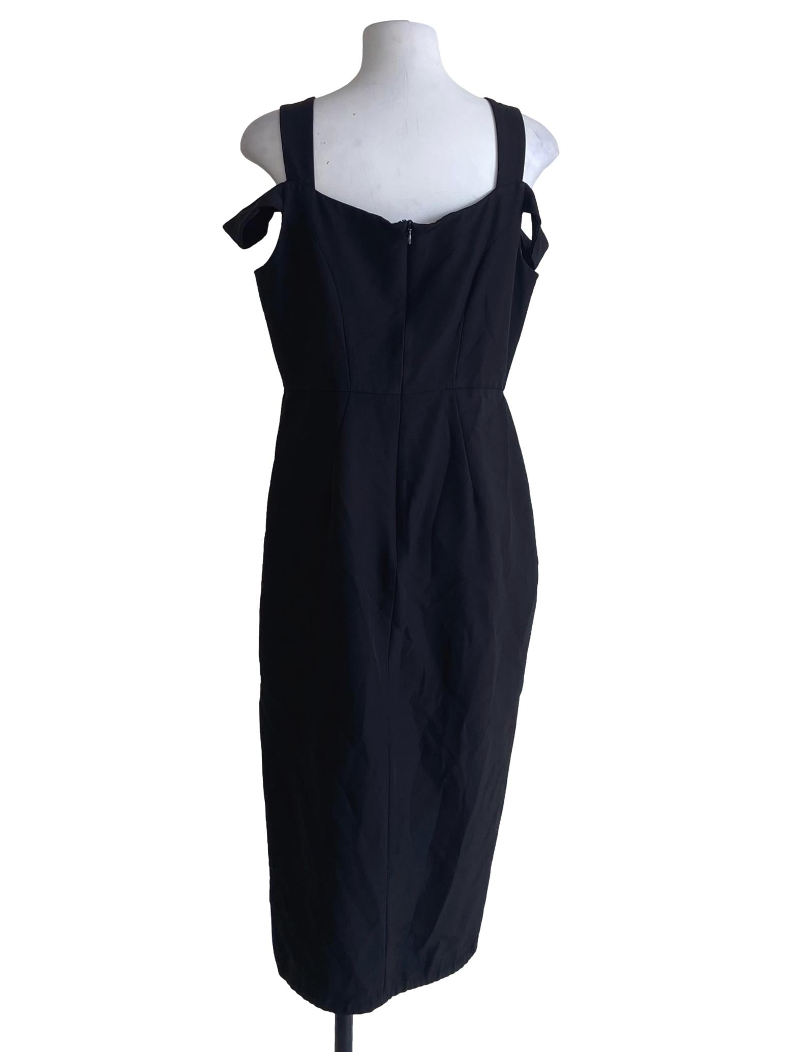 Black Slit Asymmetric Dress