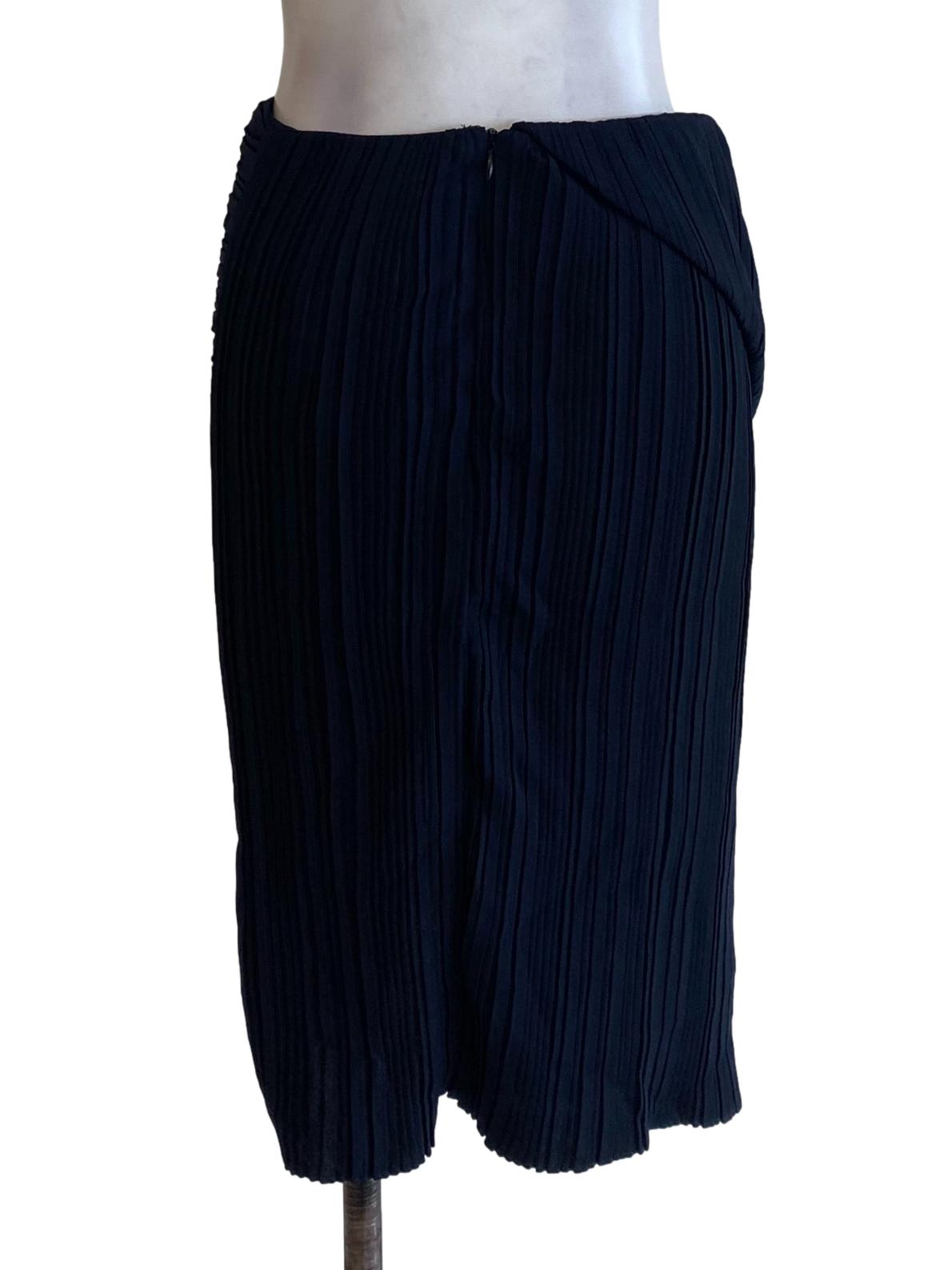 Navy Blue Pleated Skirt