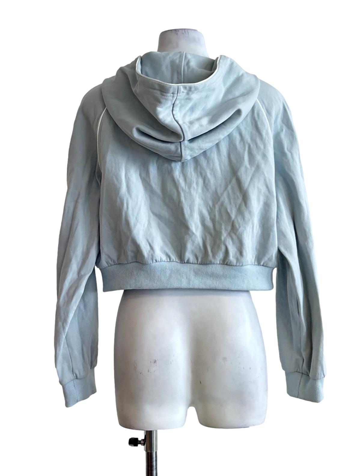 Light Blue Hooded Crop Top