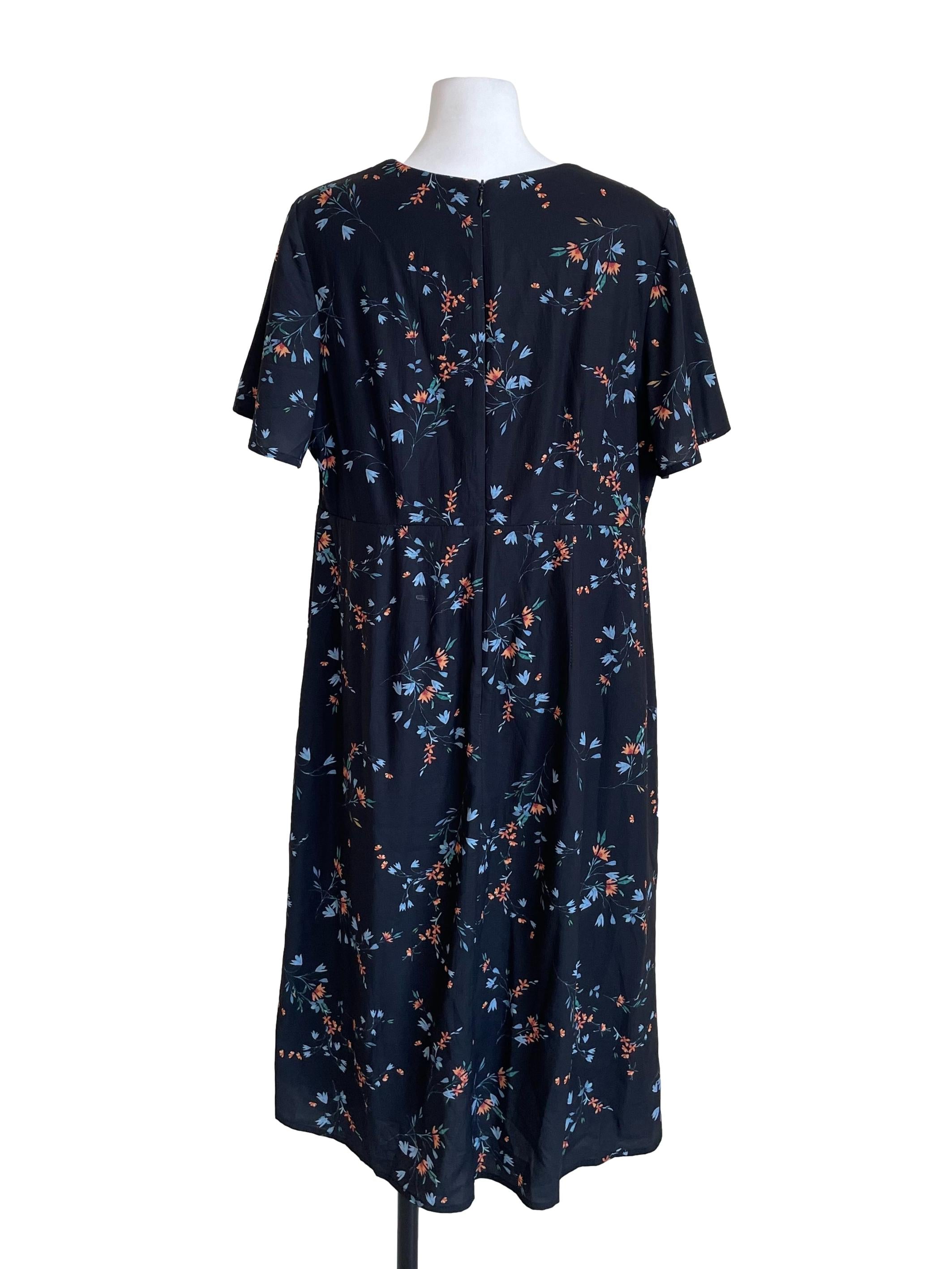 Soot Black Floral Scrunch Sundress