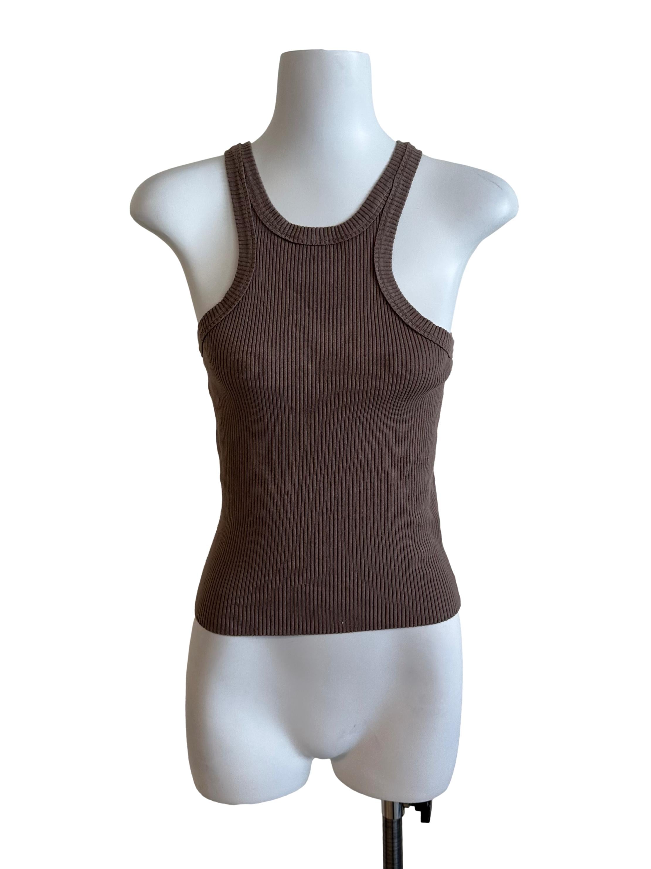 Latte Brown Knit Tank Top