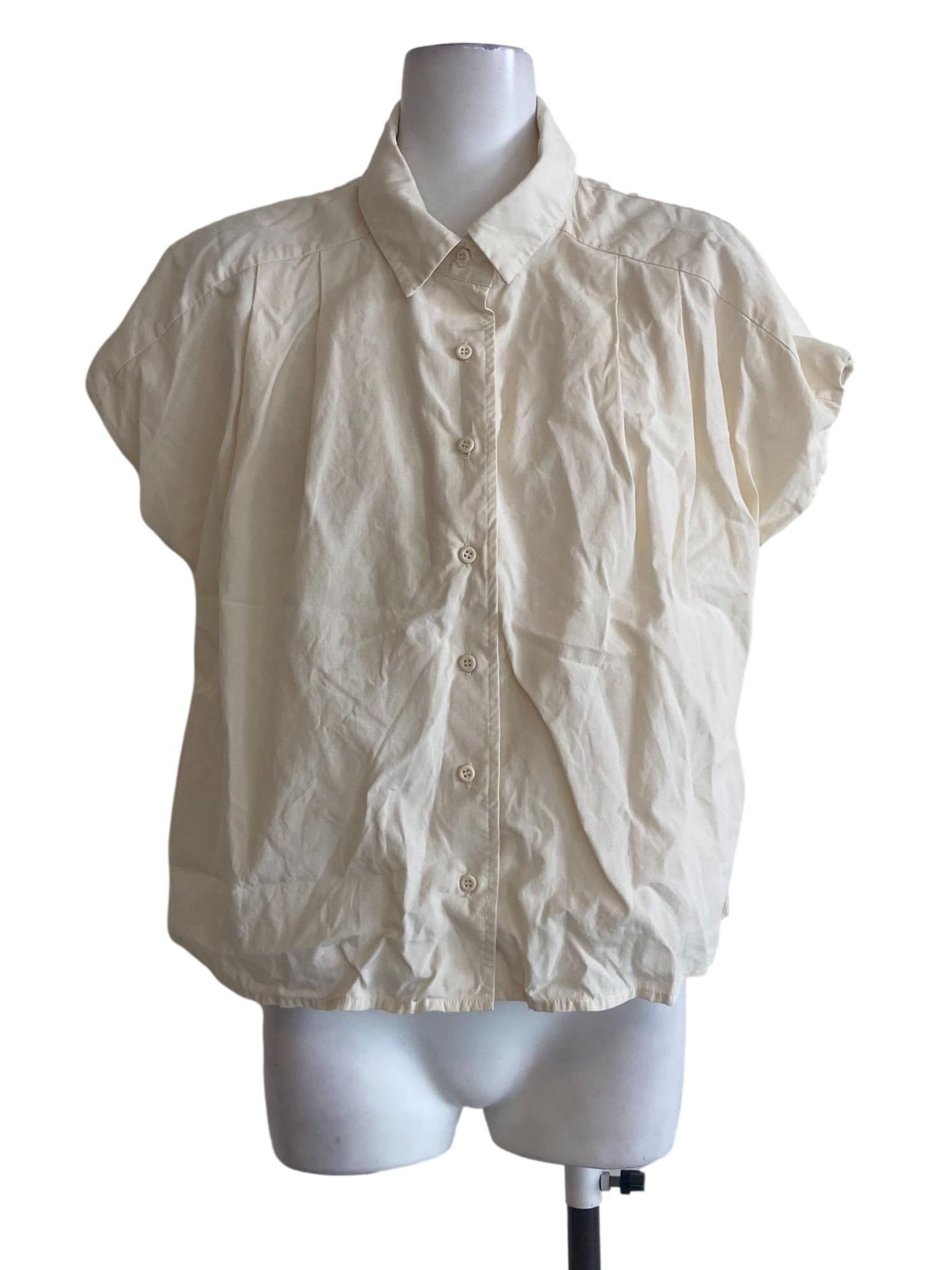 Cream White Button Down Blouse OSN