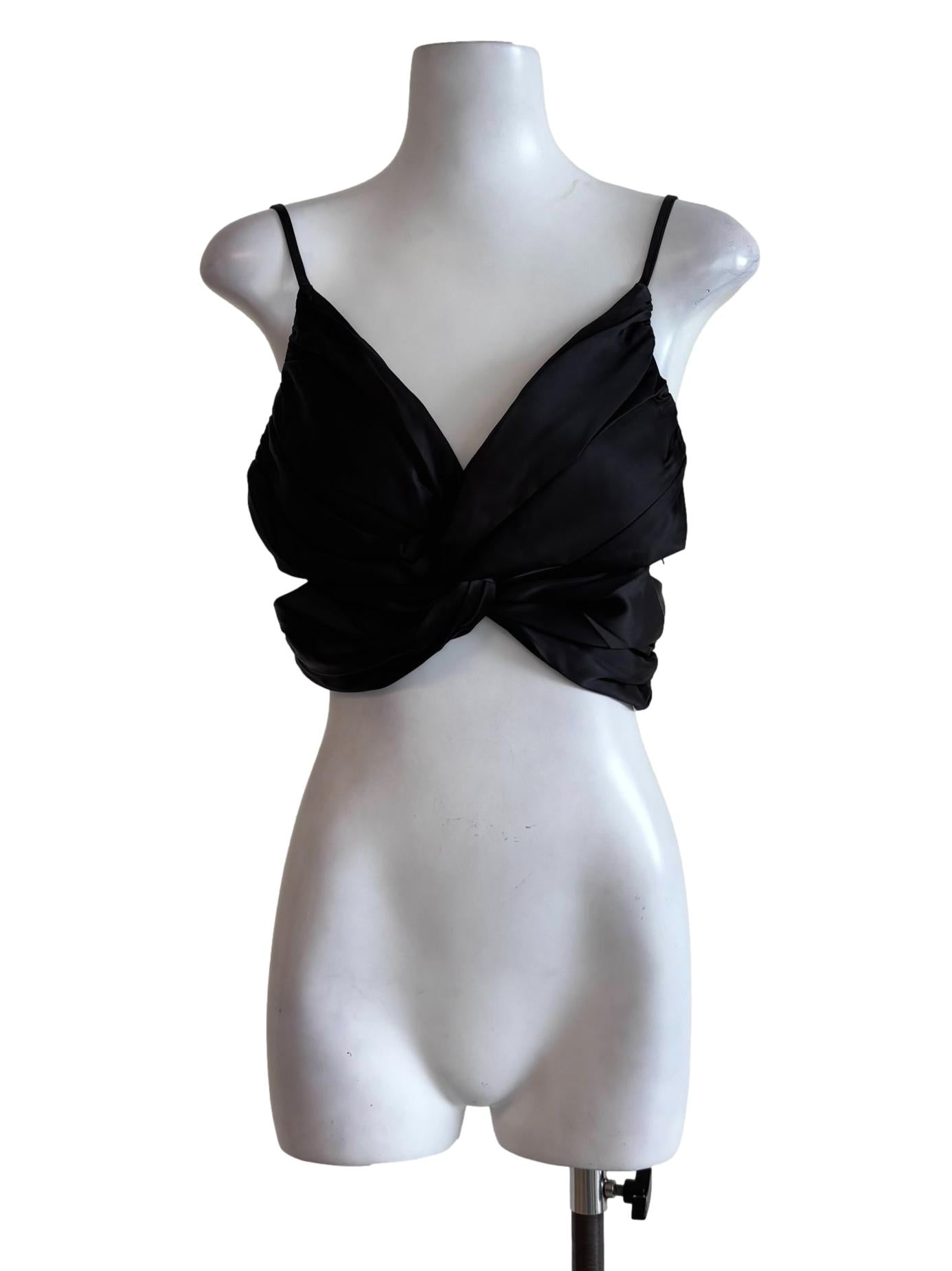 Silk Black Butterfly Top