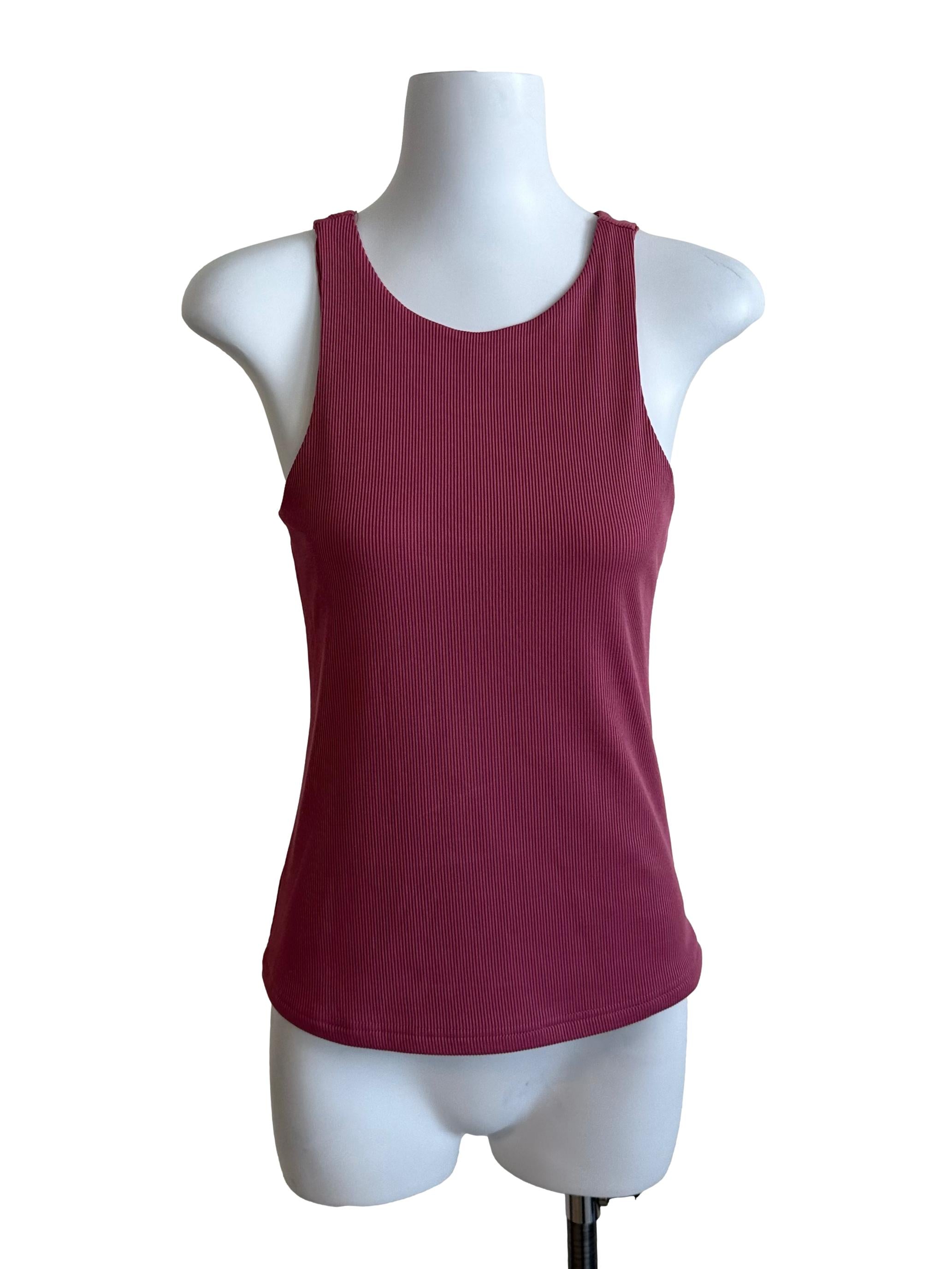 Rose Pink Round Neck Tank Top