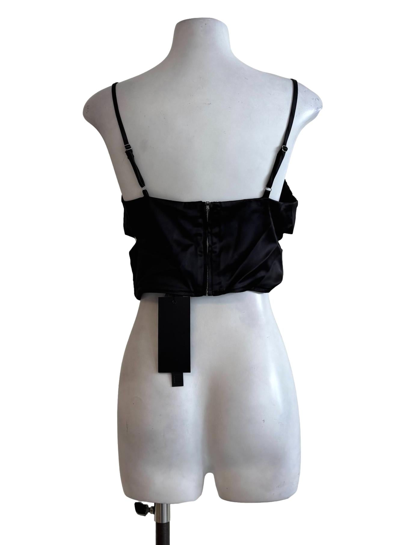 Silk Black Butterfly Top