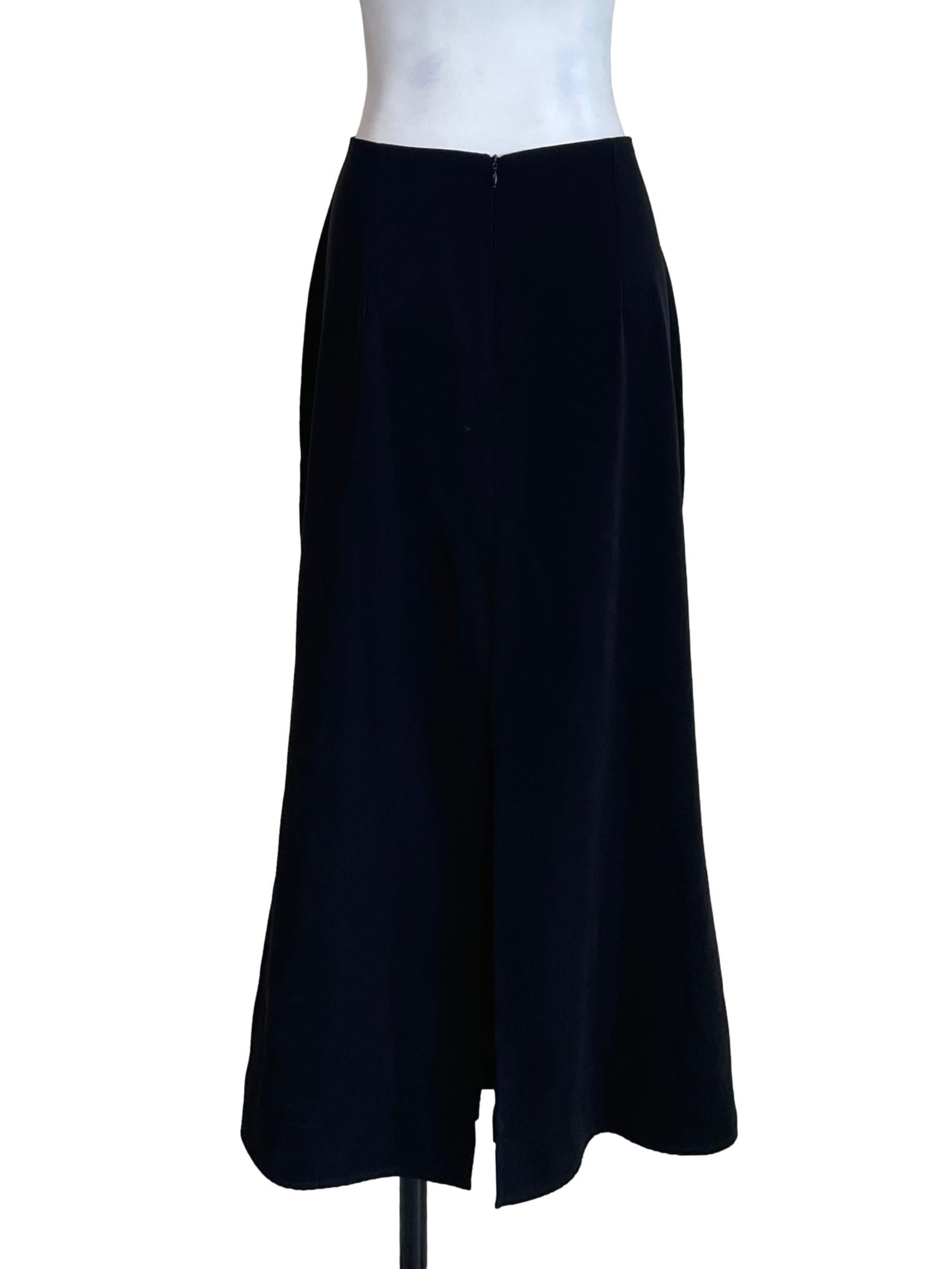 Black Back Slit Bias Skirt